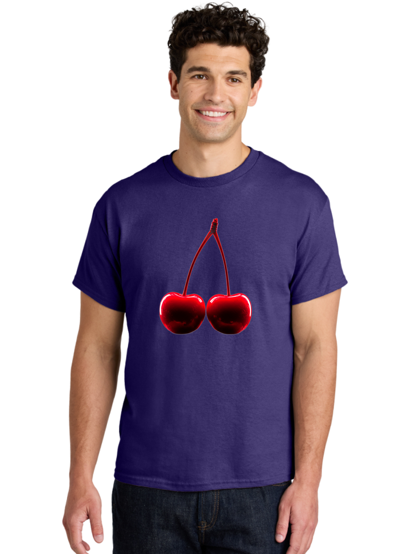 Two-Cherries-3 Men'S Graphic Tee, 100% Cotton, Comfortable Casual Summer Wear, Machine Washable, Vintage Camera, Old Camera, Antique Camera, Black Camera, Classic Photography, Photography Equipment, Nostalgic Device, Film Camera, Camera Art Bal534 28