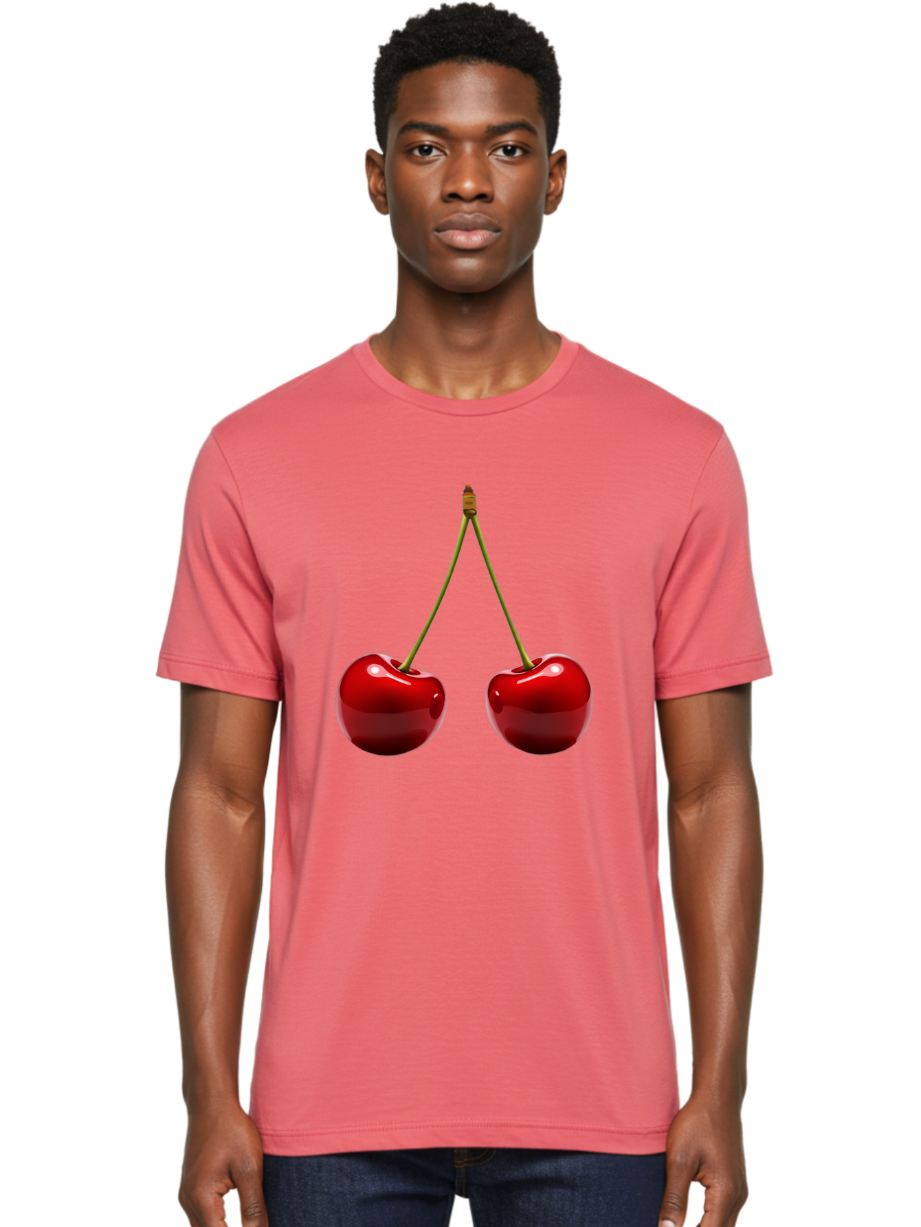 Two-Cherries-5 Men'S Graphic Tee, 100% Cotton, Comfortable Casual Summer Wear, Machine Washable, Vintage Camera, Old Camera, Antique Camera, Black Camera, Classic Photography, Photography Equipment, Nostalgic Device, Film Camera, Camera Art Bal536 20