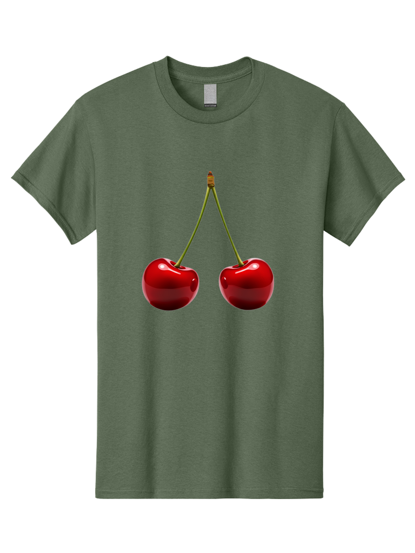 Two-Cherries-5 Men'S Graphic Tee, 100% Cotton, Comfortable Casual Summer Wear, Machine Washable, Vintage Camera, Old Camera, Antique Camera, Black Camera, Classic Photography, Photography Equipment, Nostalgic Device, Film Camera, Camera Art Bal536
