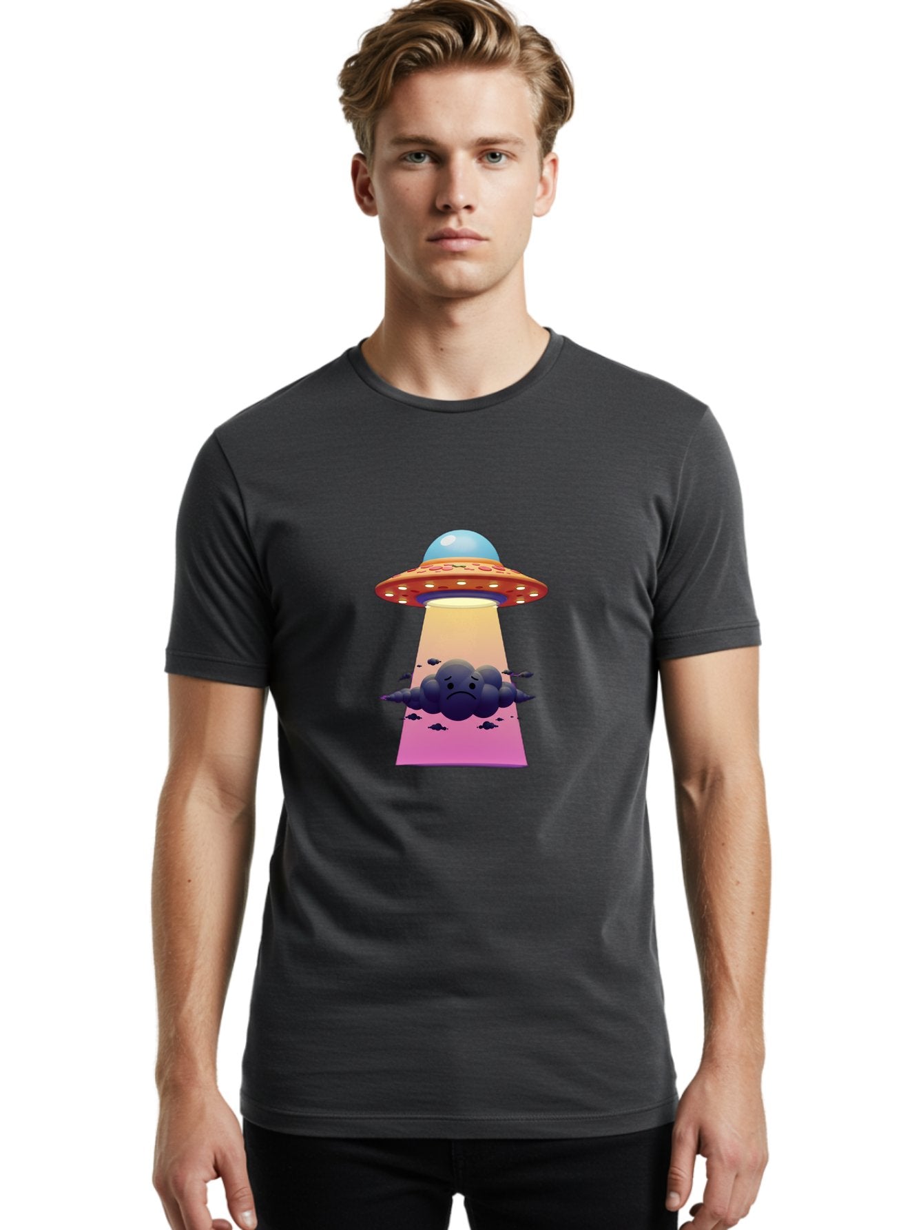 Ufo-Abducting-Frowning-Cloud Men'S Graphic Tee, 100% Cotton, Comfortable Casual Summer Wear, Machine Washable, Vintage Camera, Old Camera, Antique Camera, Black Camera, Classic Photography, Photography Equipment, Nostalgic Device, Film Camera, Bal543 24