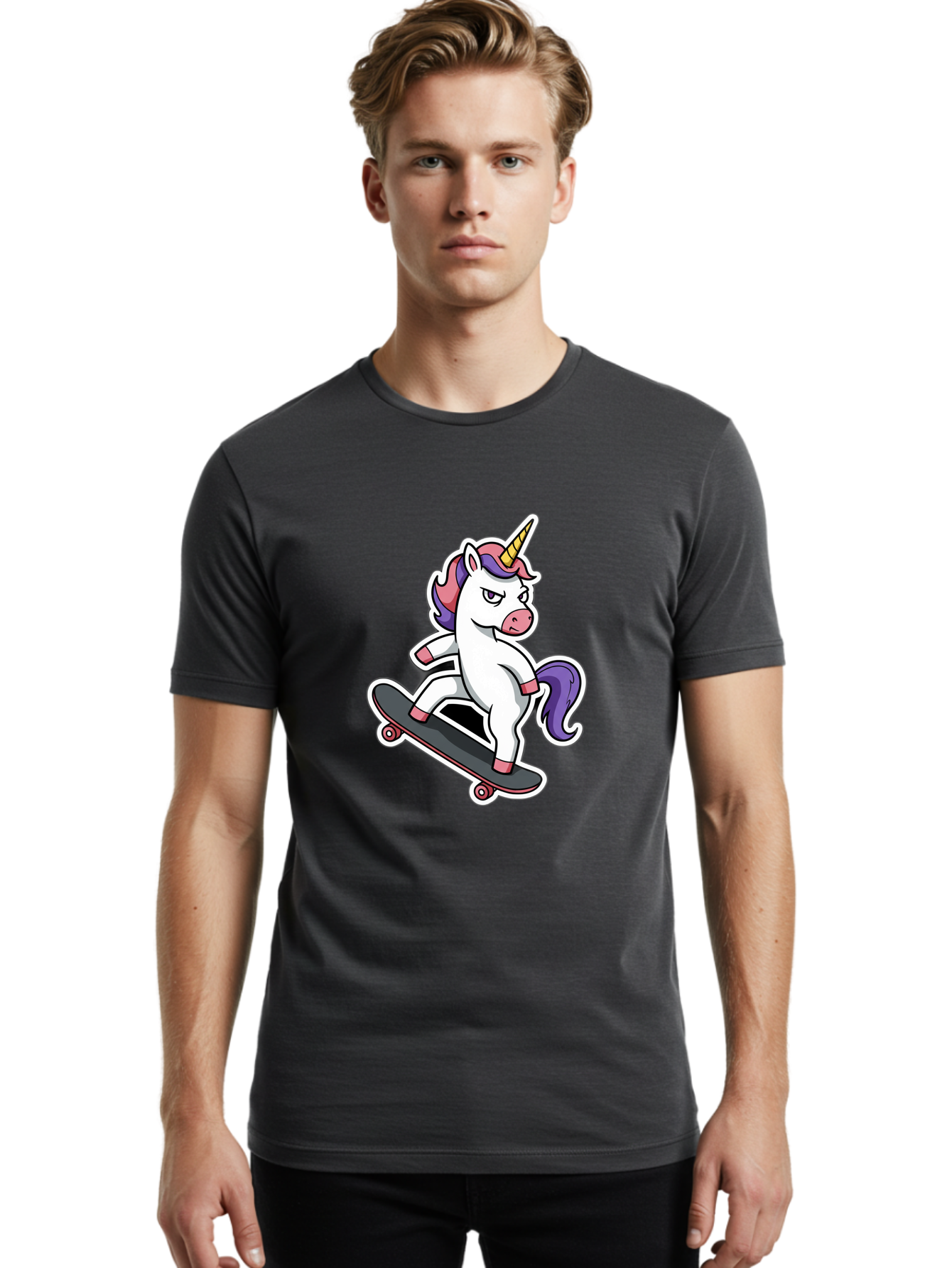 Unicorn-Skateboarder Men'S Graphic Tee, 100% Cotton, Comfortable Casual Summer Wear, Machine Washable, Vintage Camera, Old Camera, Antique Camera, Black Camera, Classic Photography, Photography Equipment, Nostalgic Device, Film Camera, Bal550 26