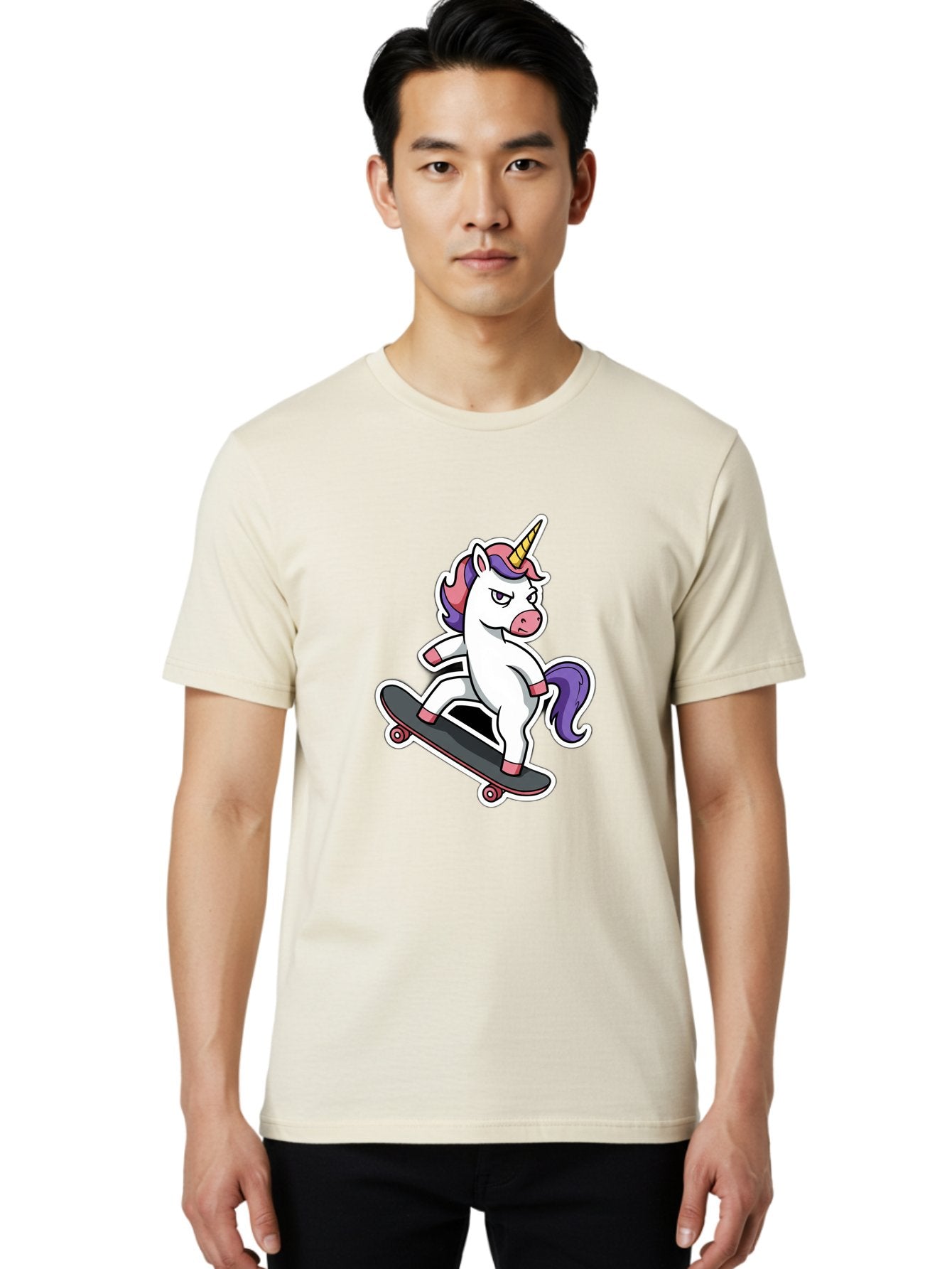 Unicorn-Skateboarder Men'S Graphic Tee, 100% Cotton, Comfortable Casual Summer Wear, Machine Washable, Vintage Camera, Old Camera, Antique Camera, Black Camera, Classic Photography, Photography Equipment, Nostalgic Device, Film Camera, Bal550 24