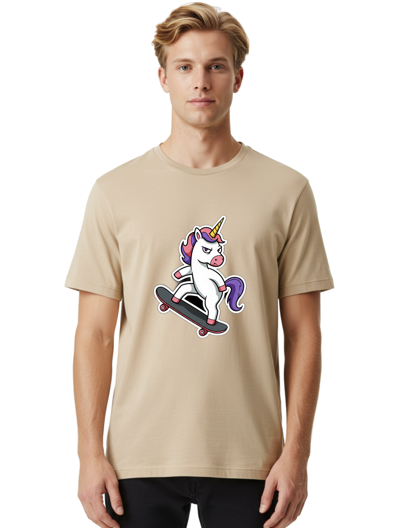 Unicorn-Skateboarder Men'S Graphic Tee, 100% Cotton, Comfortable Casual Summer Wear, Machine Washable, Vintage Camera, Old Camera, Antique Camera, Black Camera, Classic Photography, Photography Equipment, Nostalgic Device, Film Camera, Bal550 24