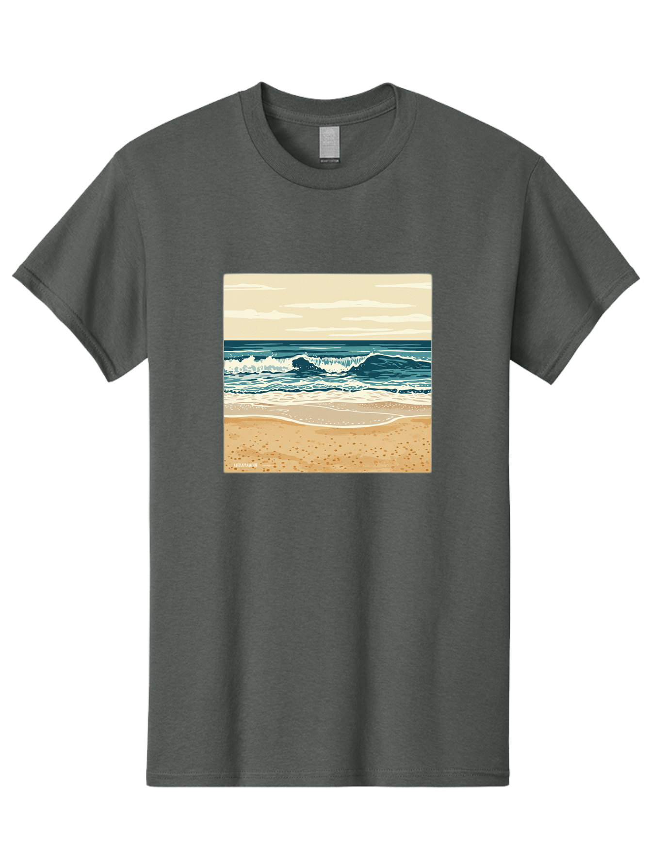 Unplugged-Beach-Scene Men'S Graphic Tee, 100% Cotton, Comfortable Casual Summer Wear, Machine Washable, Vintage Camera, Old Camera, Antique Camera, Black Camera, Classic Photography, Photography Equipment, Nostalgic Device, Film Camera, Bal551 3