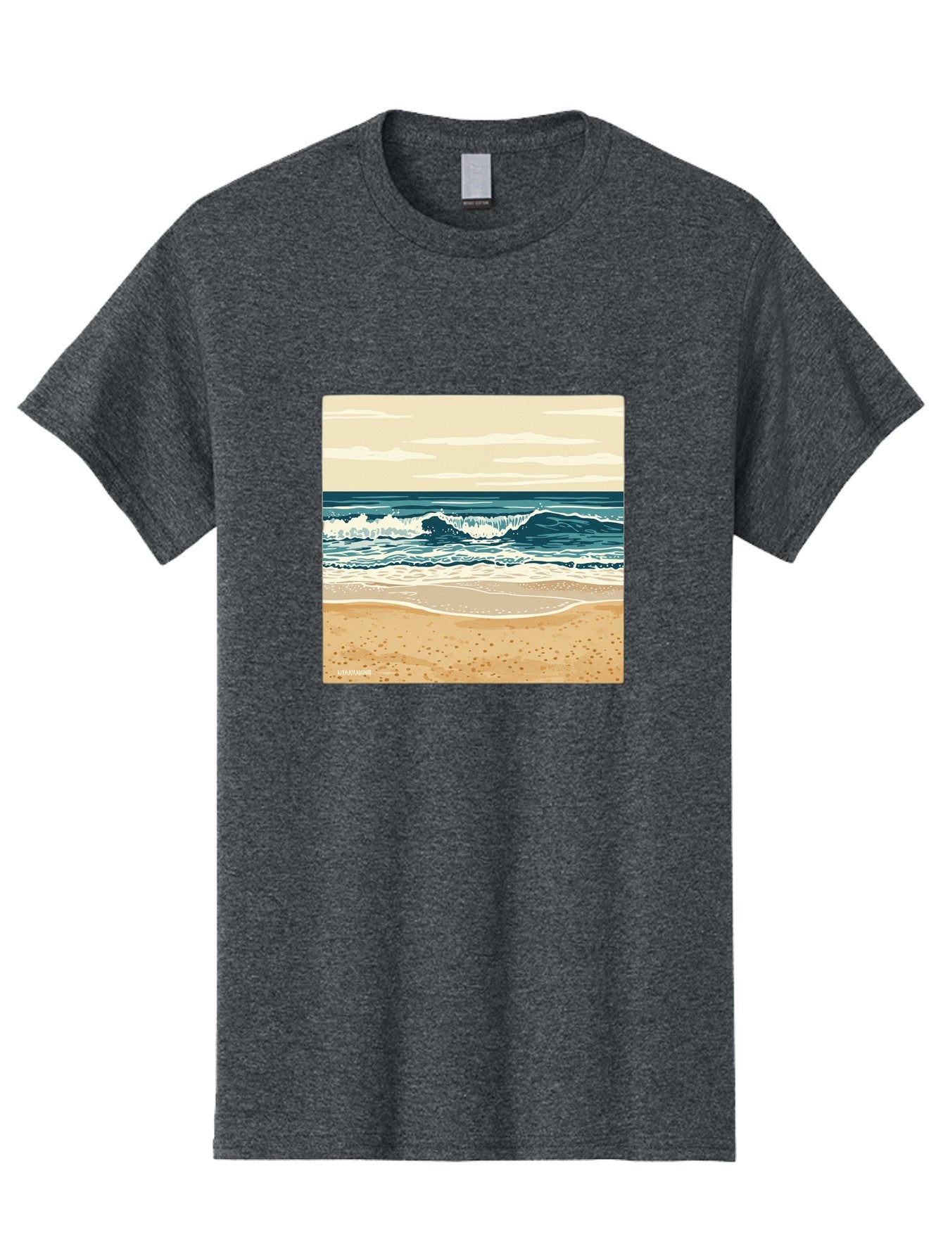 Unplugged-Beach-Scene Men'S Graphic Tee, 100% Cotton, Comfortable Casual Summer Wear, Machine Washable, Vintage Camera, Old Camera, Antique Camera, Black Camera, Classic Photography, Photography Equipment, Nostalgic Device, Film Camera, Bal551 3