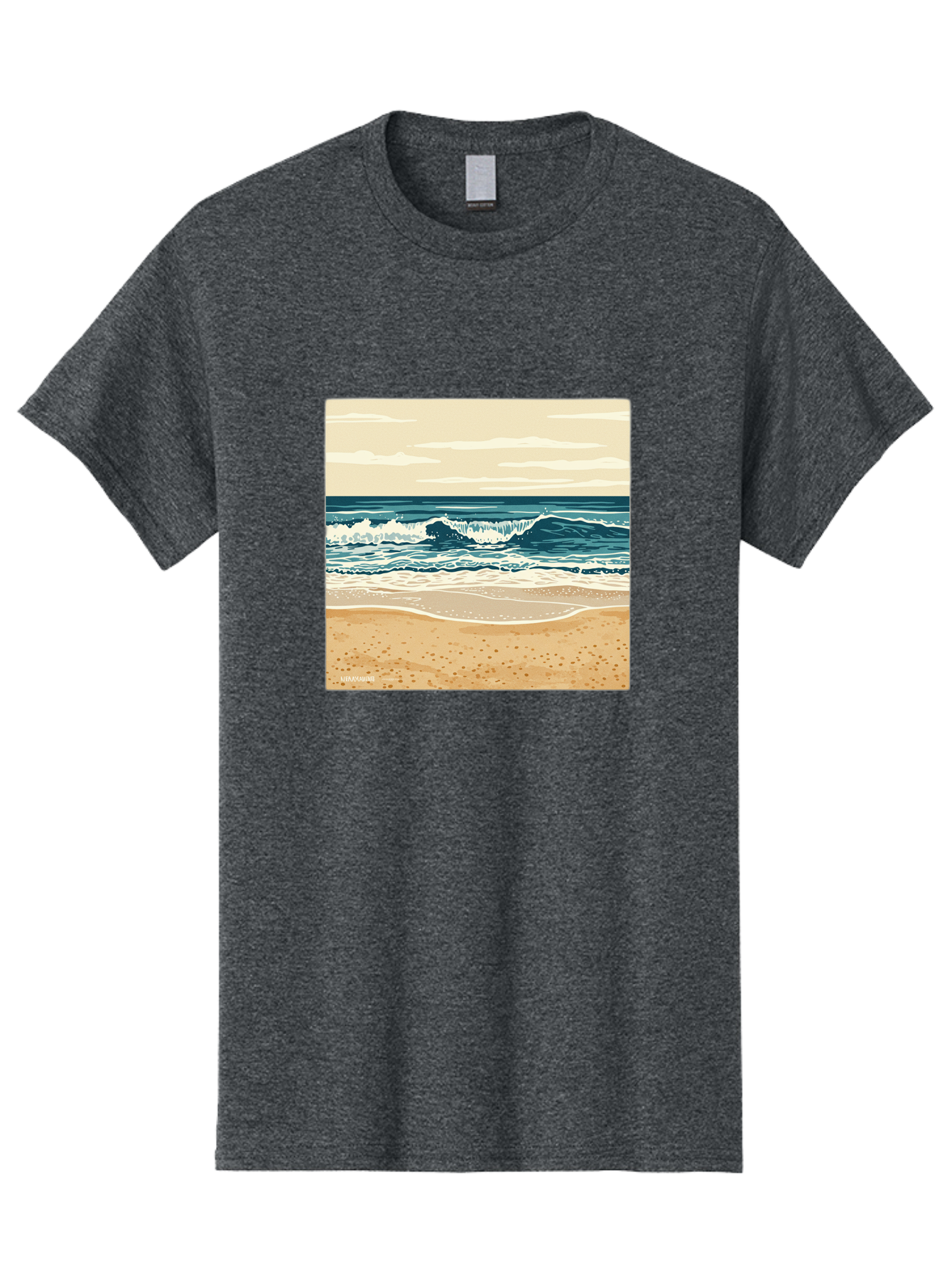 Unplugged-Beach-Scene Men'S Graphic Tee, 100% Cotton, Comfortable Casual Summer Wear, Machine Washable, Vintage Camera, Old Camera, Antique Camera, Black Camera, Classic Photography, Photography Equipment, Nostalgic Device, Film Camera, Bal551 9
