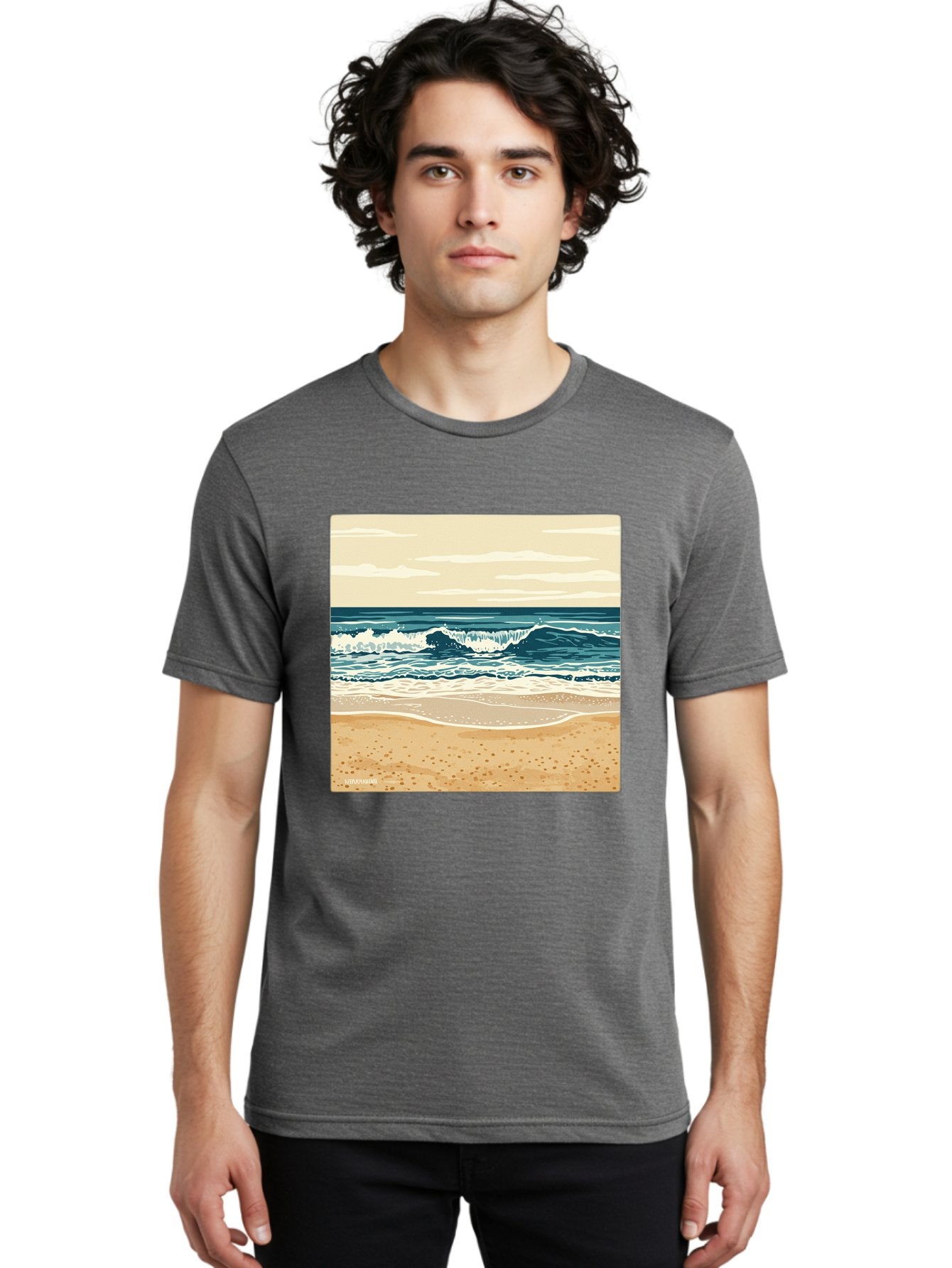 Unplugged-Beach-Scene Men'S Graphic Tee, 100% Cotton, Comfortable Casual Summer Wear, Machine Washable, Vintage Camera, Old Camera, Antique Camera, Black Camera, Classic Photography, Photography Equipment, Nostalgic Device, Film Camera, Bal551 17