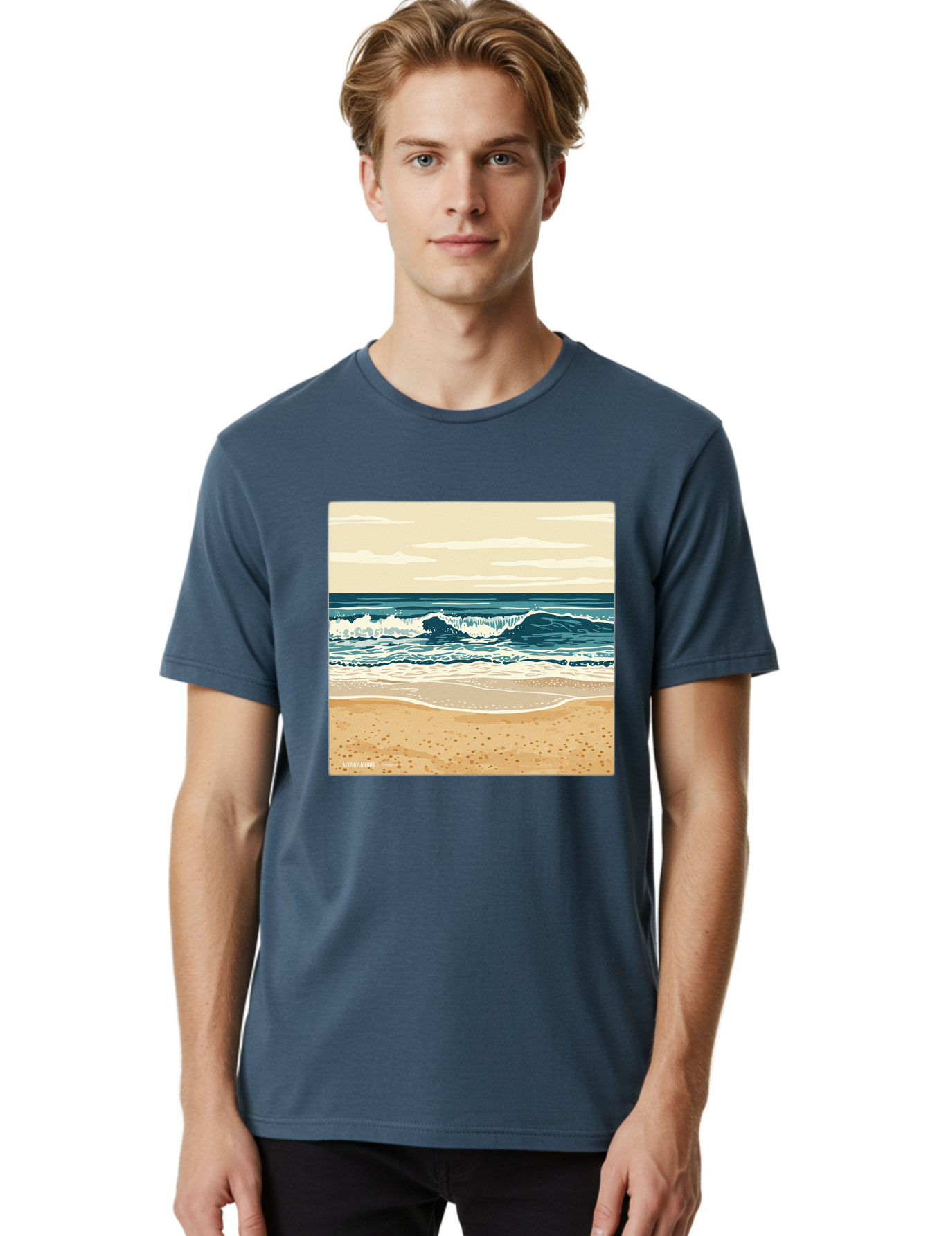 Unplugged-Beach-Scene Men'S Graphic Tee, 100% Cotton, Comfortable Casual Summer Wear, Machine Washable, Vintage Camera, Old Camera, Antique Camera, Black Camera, Classic Photography, Photography Equipment, Nostalgic Device, Film Camera, Bal551 20