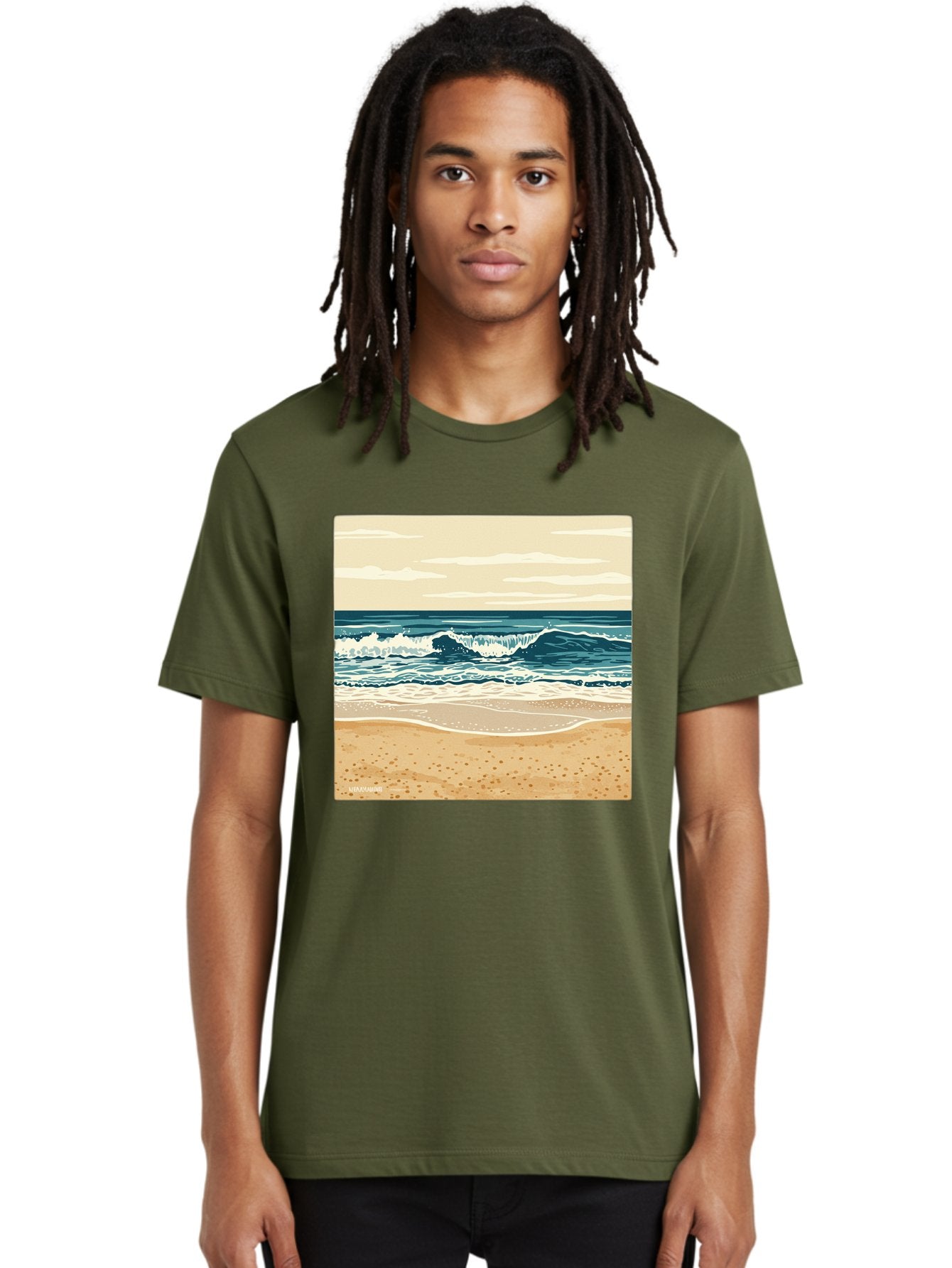 Unplugged-Beach-Scene Men'S Graphic Tee, 100% Cotton, Comfortable Casual Summer Wear, Machine Washable, Vintage Camera, Old Camera, Antique Camera, Black Camera, Classic Photography, Photography Equipment, Nostalgic Device, Film Camera, Bal551 23