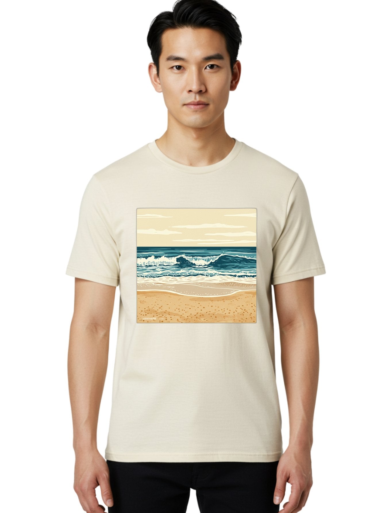 Unplugged-Beach-Scene Men'S Graphic Tee, 100% Cotton, Comfortable Casual Summer Wear, Machine Washable, Vintage Camera, Old Camera, Antique Camera, Black Camera, Classic Photography, Photography Equipment, Nostalgic Device, Film Camera, Bal551 24