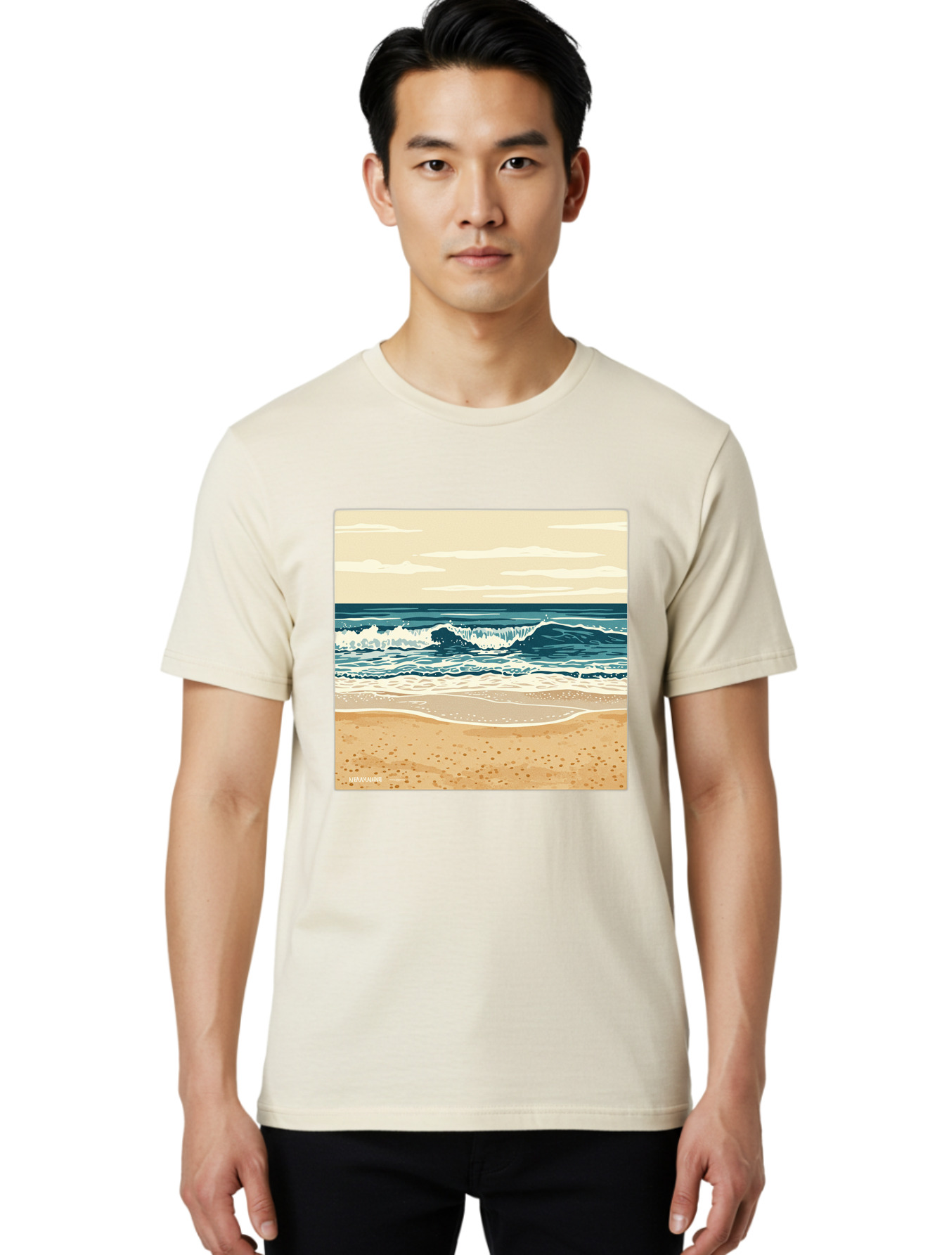 Unplugged-Beach-Scene Men'S Graphic Tee, 100% Cotton, Comfortable Casual Summer Wear, Machine Washable, Vintage Camera, Old Camera, Antique Camera, Black Camera, Classic Photography, Photography Equipment, Nostalgic Device, Film Camera, Bal551 22