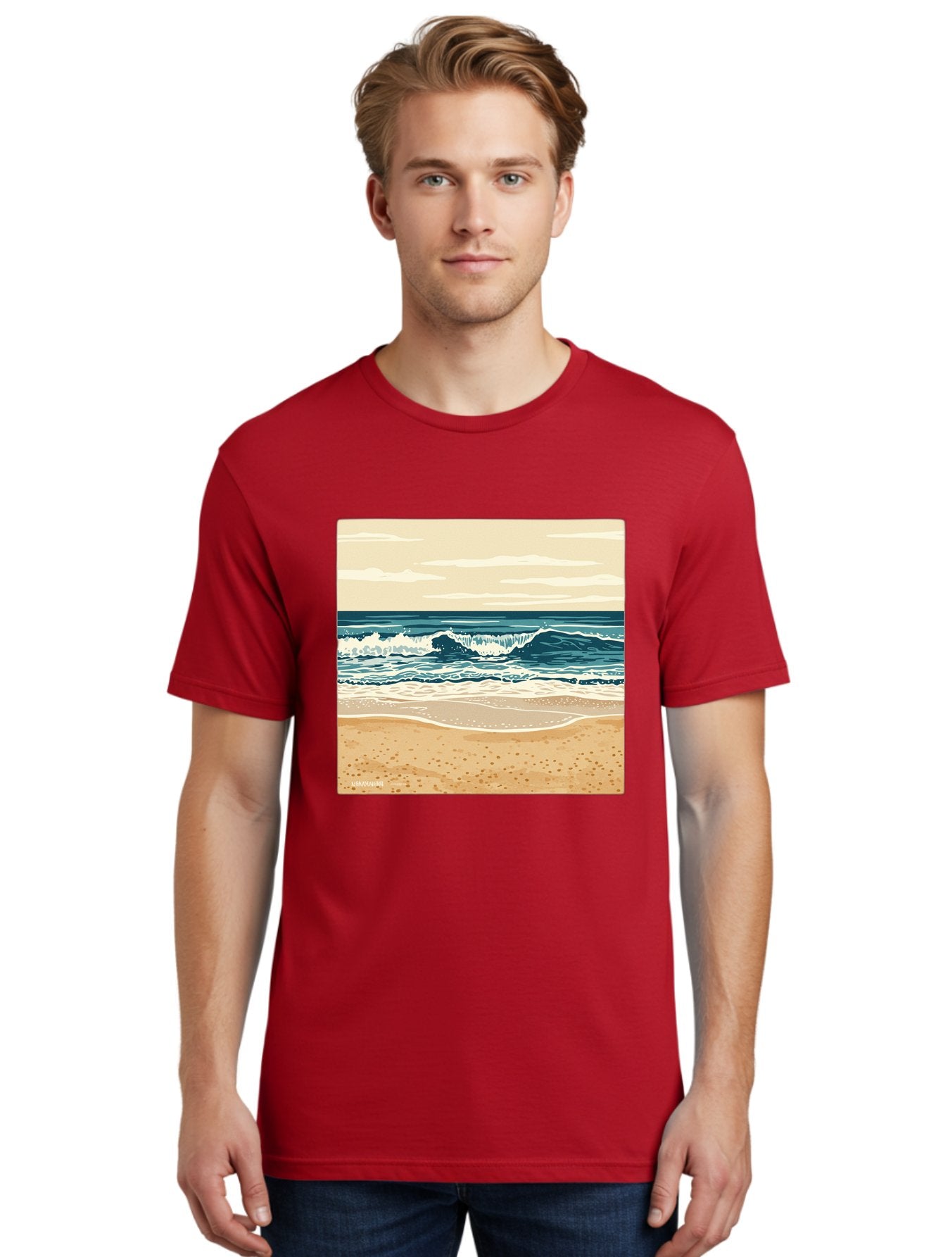 Unplugged-Beach-Scene Men'S Graphic Tee, 100% Cotton, Comfortable Casual Summer Wear, Machine Washable, Vintage Camera, Old Camera, Antique Camera, Black Camera, Classic Photography, Photography Equipment, Nostalgic Device, Film Camera, Bal551 27
