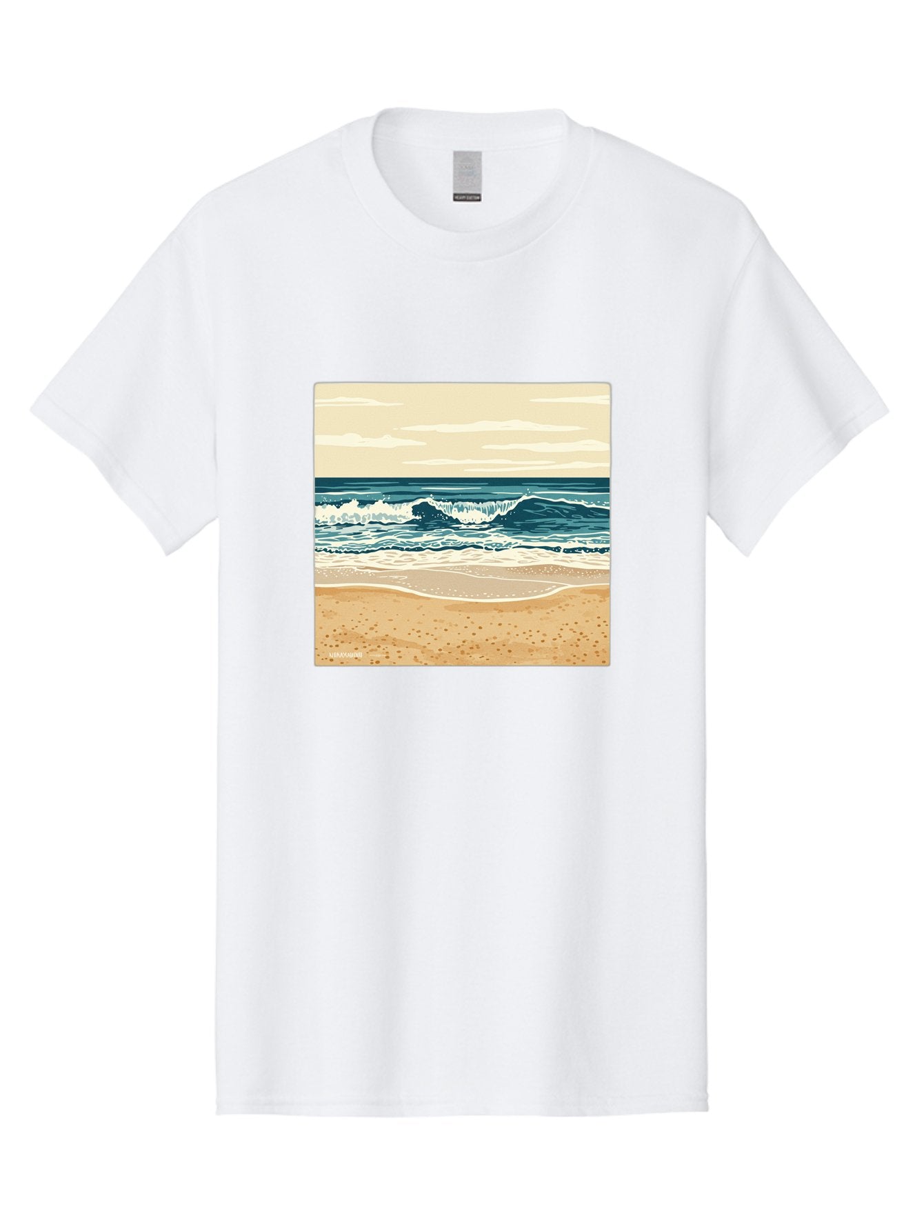 Unplugged-Beach-Scene Men'S Graphic Tee, 100% Cotton, Comfortable Casual Summer Wear, Machine Washable, Vintage Camera, Old Camera, Antique Camera, Black Camera, Classic Photography, Photography Equipment, Nostalgic Device, Film Camera, Bal551