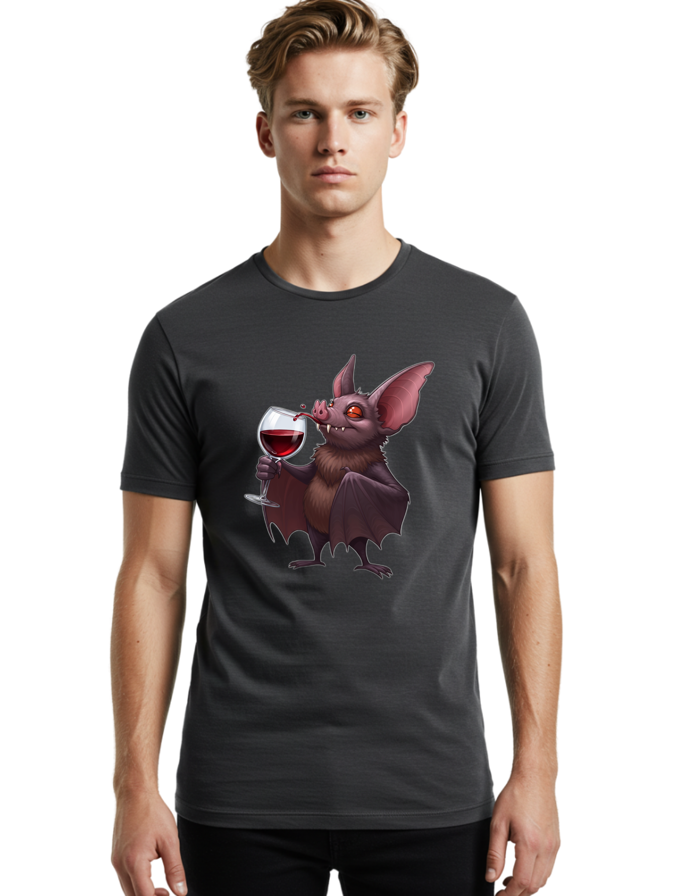 Vampire-Bat-Drinking-Wine Men'S Graphic Tee, 100% Cotton, Comfortable Casual Summer Wear, Machine Washable, Vintage Camera, Old Camera, Antique Camera, Black Camera, Classic Photography, Photography Equipment, Nostalgic Device, Film Camera, Bal553 27