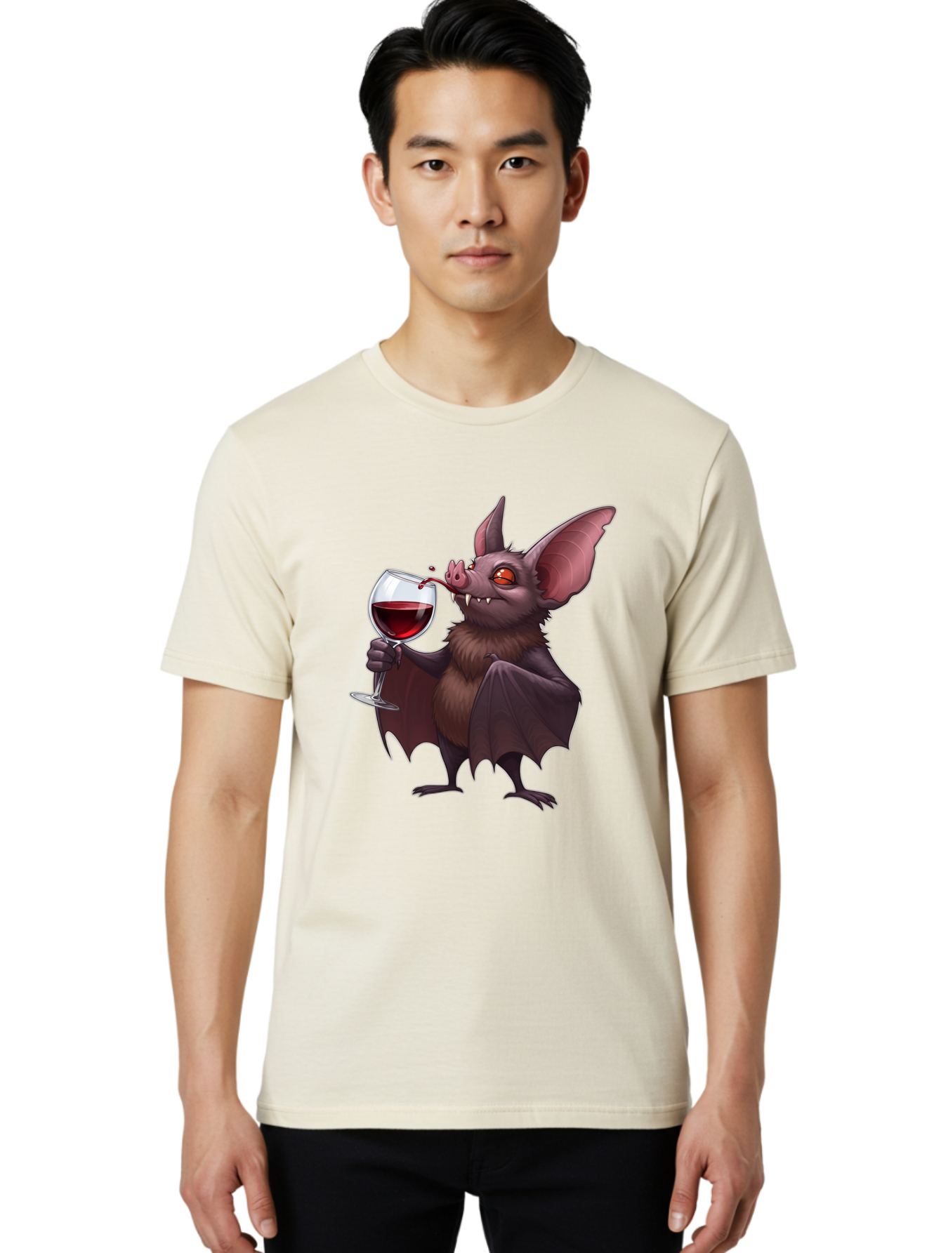Vampire-Bat-Drinking-Wine Men'S Graphic Tee, 100% Cotton, Comfortable Casual Summer Wear, Machine Washable, Vintage Camera, Old Camera, Antique Camera, Black Camera, Classic Photography, Photography Equipment, Nostalgic Device, Film Camera, Bal553 21