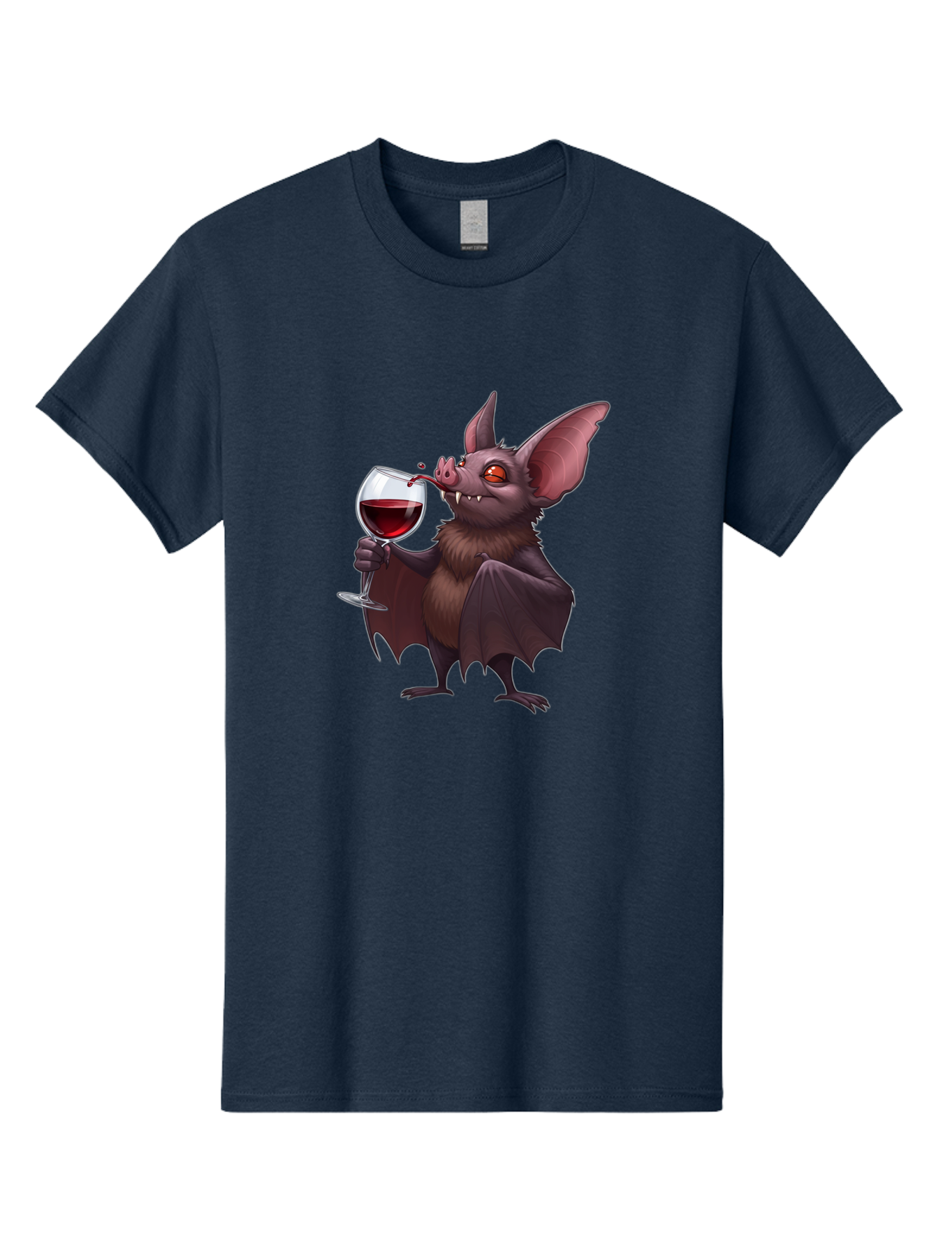 Vampire-Bat-Drinking-Wine Men'S Graphic Tee, 100% Cotton, Comfortable Casual Summer Wear, Machine Washable, Vintage Camera, Old Camera, Antique Camera, Black Camera, Classic Photography, Photography Equipment, Nostalgic Device, Film Camera, Bal553