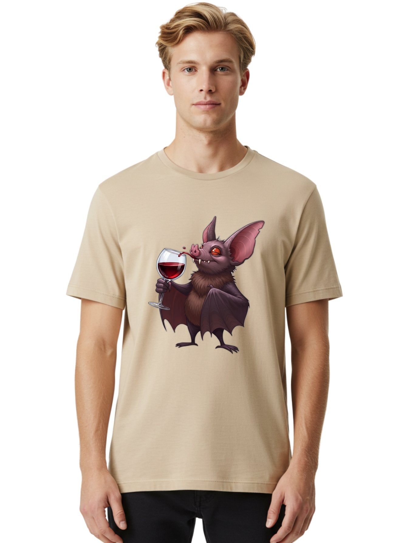 Vampire-Bat-Drinking-Wine Men'S Graphic Tee, 100% Cotton, Comfortable Casual Summer Wear, Machine Washable, Vintage Camera, Old Camera, Antique Camera, Black Camera, Classic Photography, Photography Equipment, Nostalgic Device, Film Camera, Bal553 24