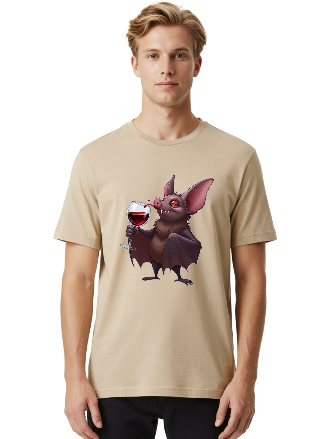 Vampire-Bat-Drinking-Wine Men'S Graphic Tee, 100% Cotton, Comfortable Casual Summer Wear, Machine Washable, Vintage Camera, Old Camera, Antique Camera, Black Camera, Classic Photography, Photography Equipment, Nostalgic Device, Film Camera, Bal553 22