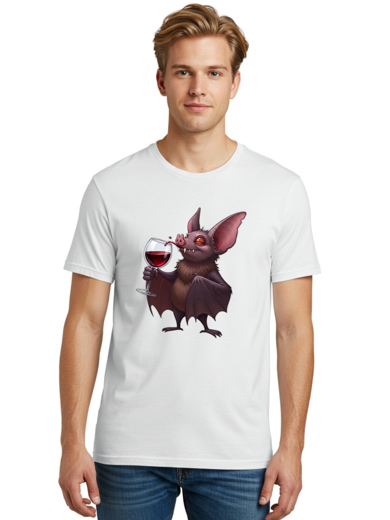 Vampire-Bat-Drinking-Wine Men'S Graphic Tee, 100% Cotton, Comfortable Casual Summer Wear, Machine Washable, Vintage Camera, Old Camera, Antique Camera, Black Camera, Classic Photography, Photography Equipment, Nostalgic Device, Film Camera, Bal553 20