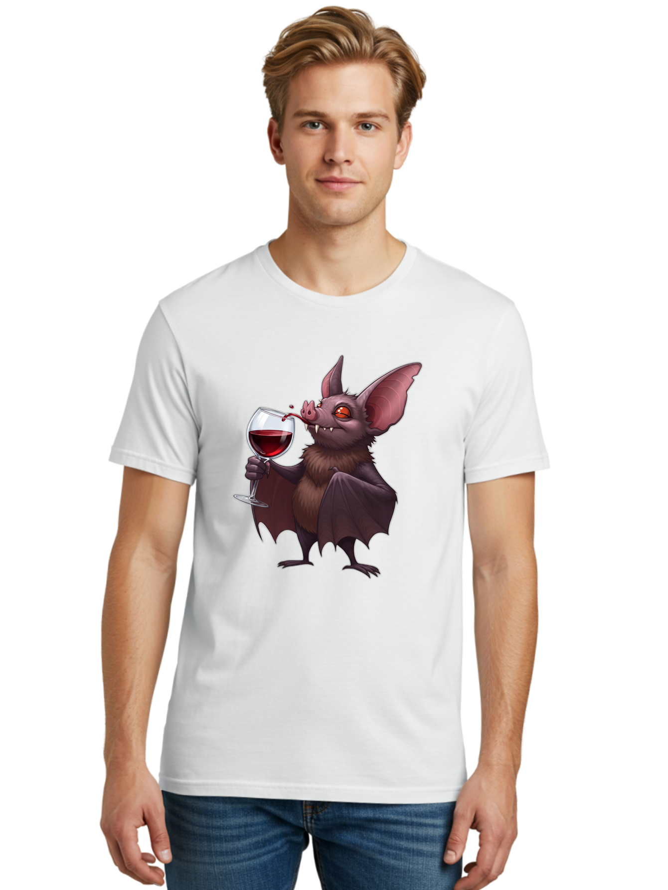 Vampire-Bat-Drinking-Wine Men'S Graphic Tee, 100% Cotton, Comfortable Casual Summer Wear, Machine Washable, Vintage Camera, Old Camera, Antique Camera, Black Camera, Classic Photography, Photography Equipment, Nostalgic Device, Film Camera, Bal553 30