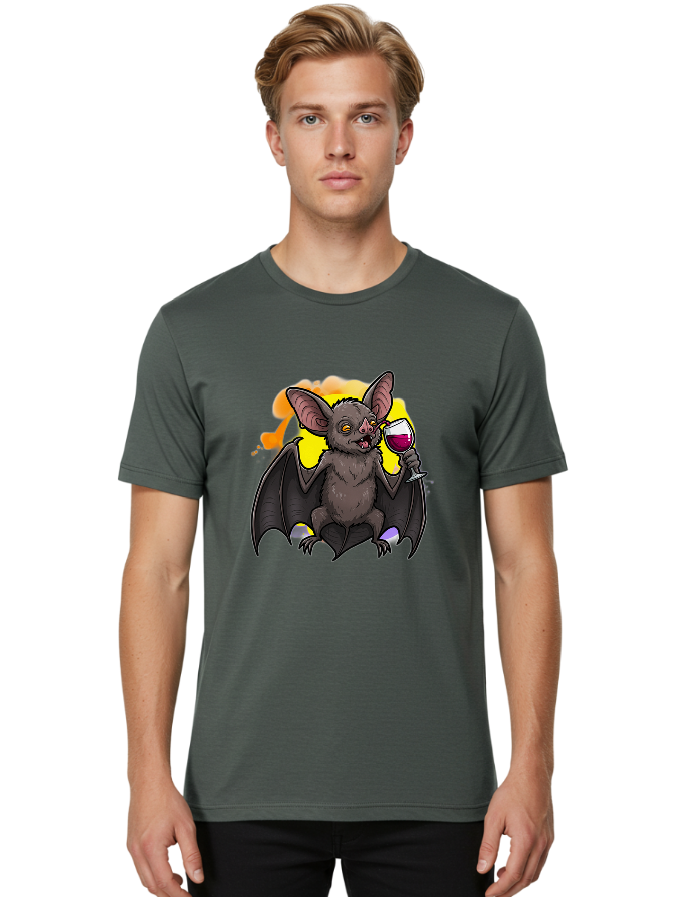 Vampire-Bat-Wine Men'S Graphic Tee, 100% Cotton, Comfortable Casual Summer Wear, Machine Washable, Vintage Camera, Old Camera, Antique Camera, Black Camera, Classic Photography, Photography Equipment, Nostalgic Device, Film Camera, Camera Art Bal555 24