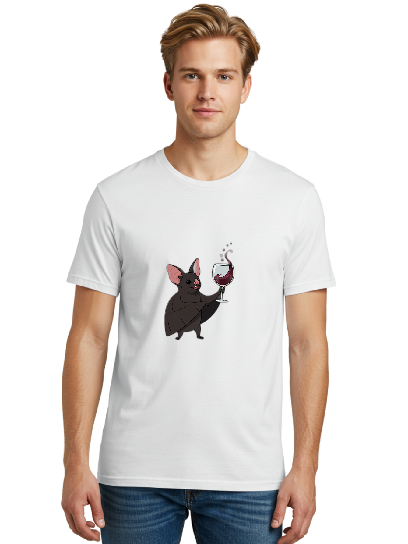 Vampire-Bat-Wineglass Men'S Graphic Tee, 100% Cotton, Comfortable Casual Summer Wear, Machine Washable, Vintage Camera, Old Camera, Antique Camera, Black Camera, Classic Photography, Photography Equipment, Nostalgic Device, Film Camera, Bal556 16