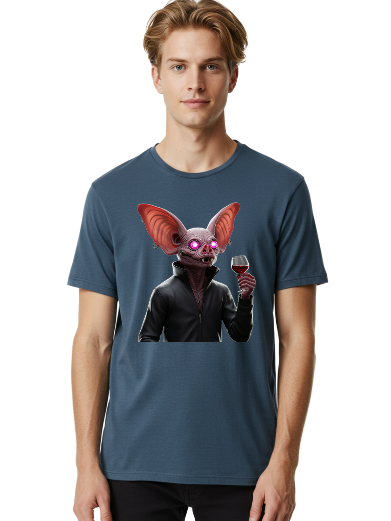 Vampire-Bat-With-Wine Men'S Graphic Tee, 100% Cotton, Comfortable Casual Summer Wear, Machine Washable, Vintage Camera, Old Camera, Antique Camera, Black Camera, Classic Photography, Photography Equipment, Nostalgic Device, Film Camera, Bal557 23