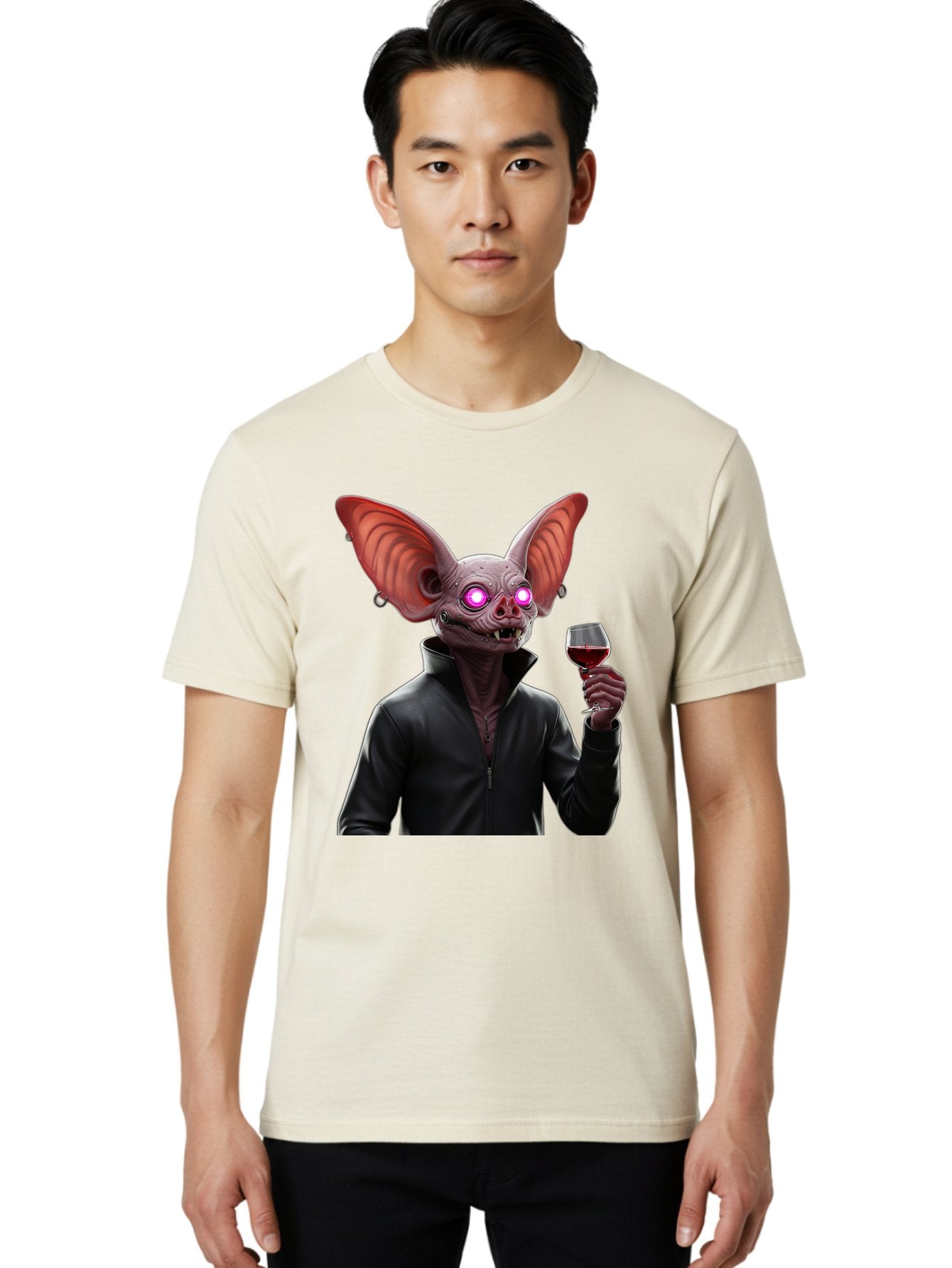 Vampire-Bat-With-Wine Men'S Graphic Tee, 100% Cotton, Comfortable Casual Summer Wear, Machine Washable, Vintage Camera, Old Camera, Antique Camera, Black Camera, Classic Photography, Photography Equipment, Nostalgic Device, Film Camera, Bal557 20