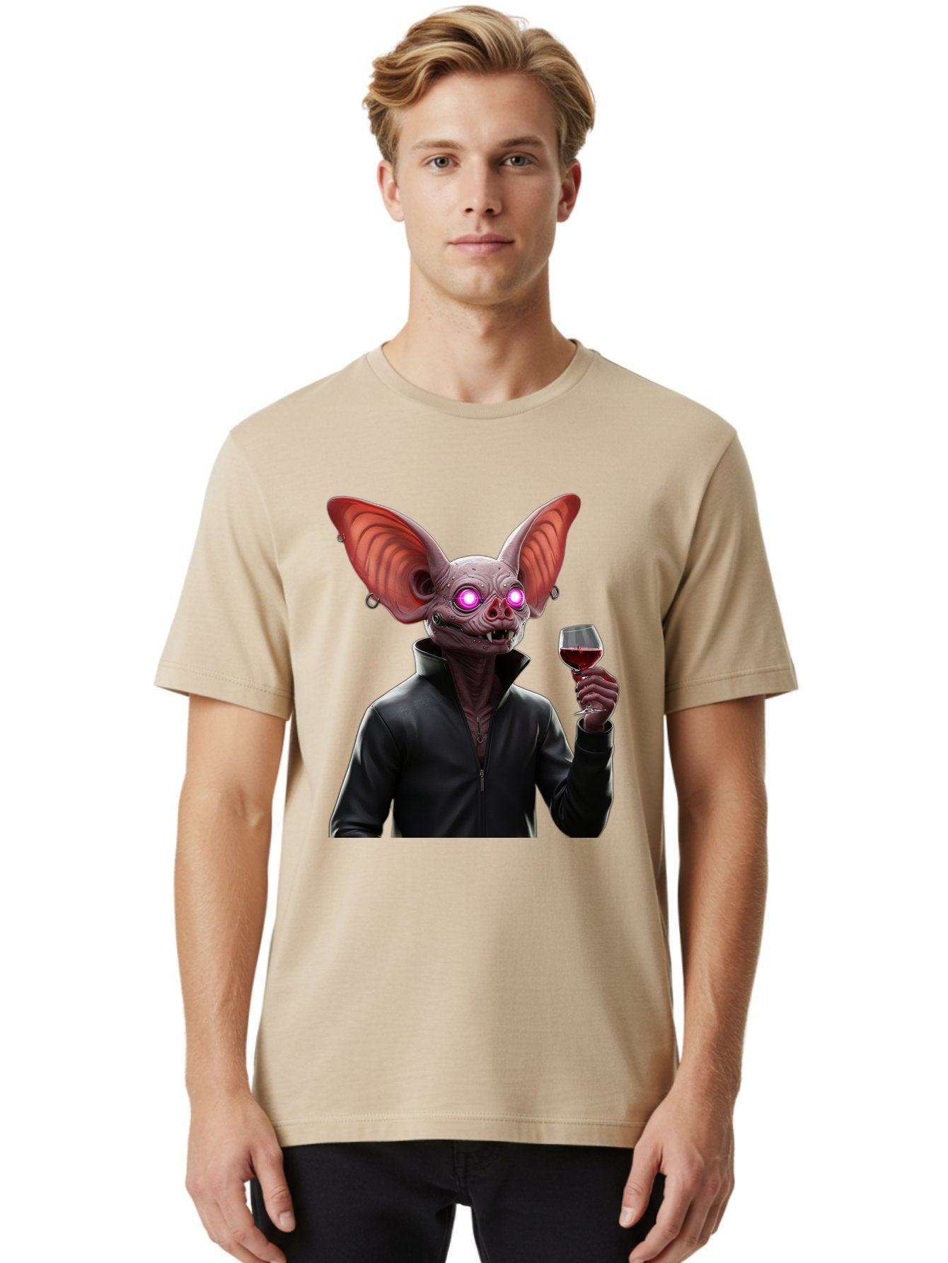 Vampire-Bat-With-Wine Men'S Graphic Tee, 100% Cotton, Comfortable Casual Summer Wear, Machine Washable, Vintage Camera, Old Camera, Antique Camera, Black Camera, Classic Photography, Photography Equipment, Nostalgic Device, Film Camera, Bal557 25