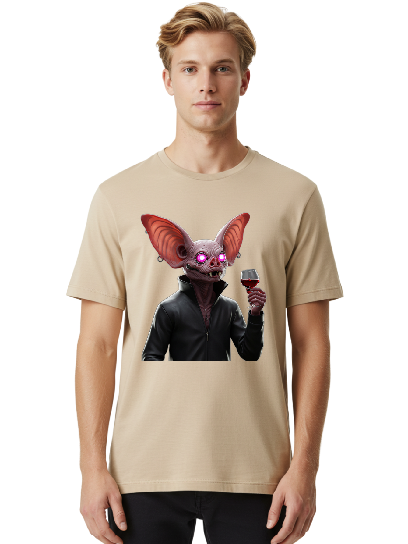 Vampire-Bat-With-Wine Men'S Graphic Tee, 100% Cotton, Comfortable Casual Summer Wear, Machine Washable, Vintage Camera, Old Camera, Antique Camera, Black Camera, Classic Photography, Photography Equipment, Nostalgic Device, Film Camera, Bal557 21
