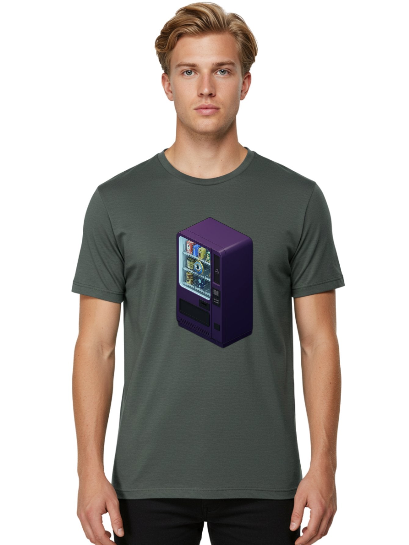 Vending-Machine-1 Men'S Graphic Tee, 100% Cotton, Comfortable Casual Summer Wear, Machine Washable, Vintage Camera, Old Camera, Antique Camera, Black Camera, Classic Photography, Photography Equipment, Nostalgic Device, Film Camera, Camera Art Bal559 19