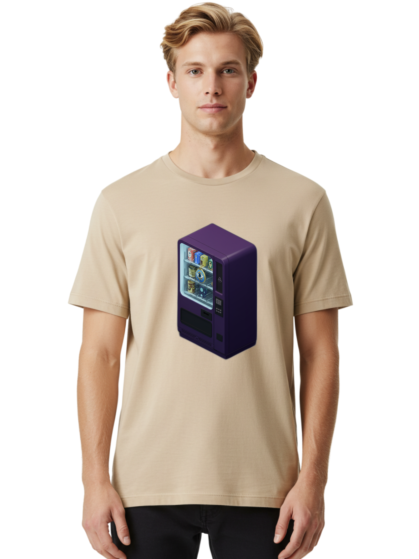 Vending-Machine-1 Men'S Graphic Tee, 100% Cotton, Comfortable Casual Summer Wear, Machine Washable, Vintage Camera, Old Camera, Antique Camera, Black Camera, Classic Photography, Photography Equipment, Nostalgic Device, Film Camera, Camera Art Bal559 16