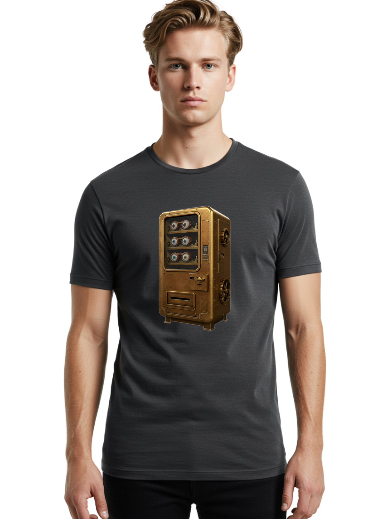 Vending-Machine-3 Men'S Graphic Tee, 100% Cotton, Comfortable Casual Summer Wear, Machine Washable, Vintage Camera, Old Camera, Antique Camera, Black Camera, Classic Photography, Photography Equipment, Nostalgic Device, Film Camera, Camera Art Bal561 22
