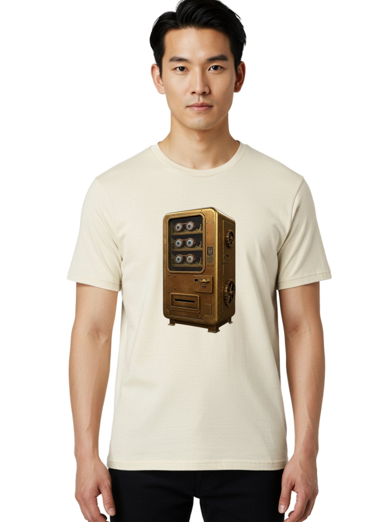 Vending-Machine-3 Men'S Graphic Tee, 100% Cotton, Comfortable Casual Summer Wear, Machine Washable, Vintage Camera, Old Camera, Antique Camera, Black Camera, Classic Photography, Photography Equipment, Nostalgic Device, Film Camera, Camera Art Bal561 30