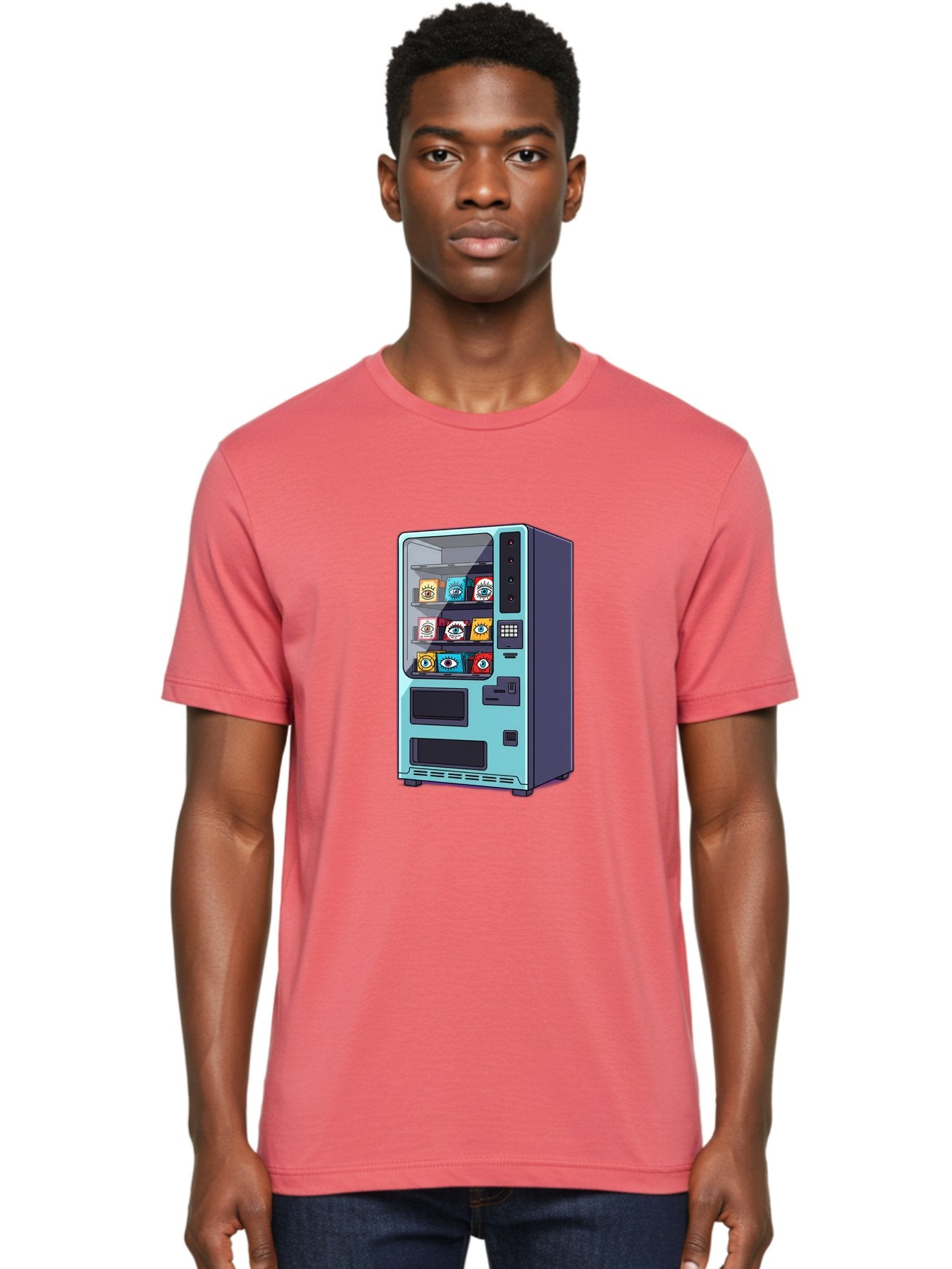 Vending-Machine-5 Men'S Graphic Tee, 100% Cotton, Comfortable Casual Summer Wear, Machine Washable, Vintage Camera, Old Camera, Antique Camera, Black Camera, Classic Photography, Photography Equipment, Nostalgic Device, Film Camera, Camera Art Bal563 23