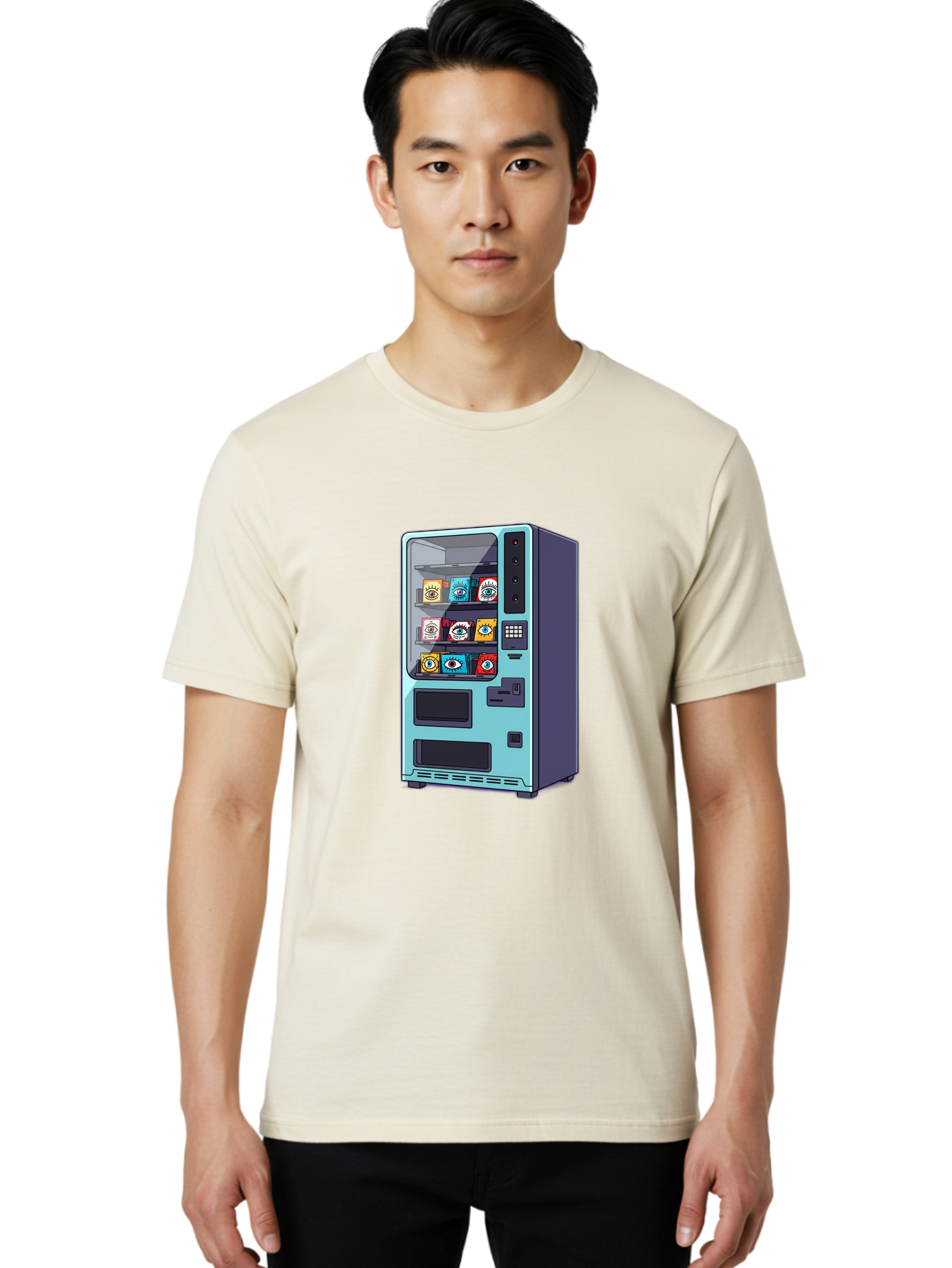Vending-Machine-5 Men'S Graphic Tee, 100% Cotton, Comfortable Casual Summer Wear, Machine Washable, Vintage Camera, Old Camera, Antique Camera, Black Camera, Classic Photography, Photography Equipment, Nostalgic Device, Film Camera, Camera Art Bal563 19