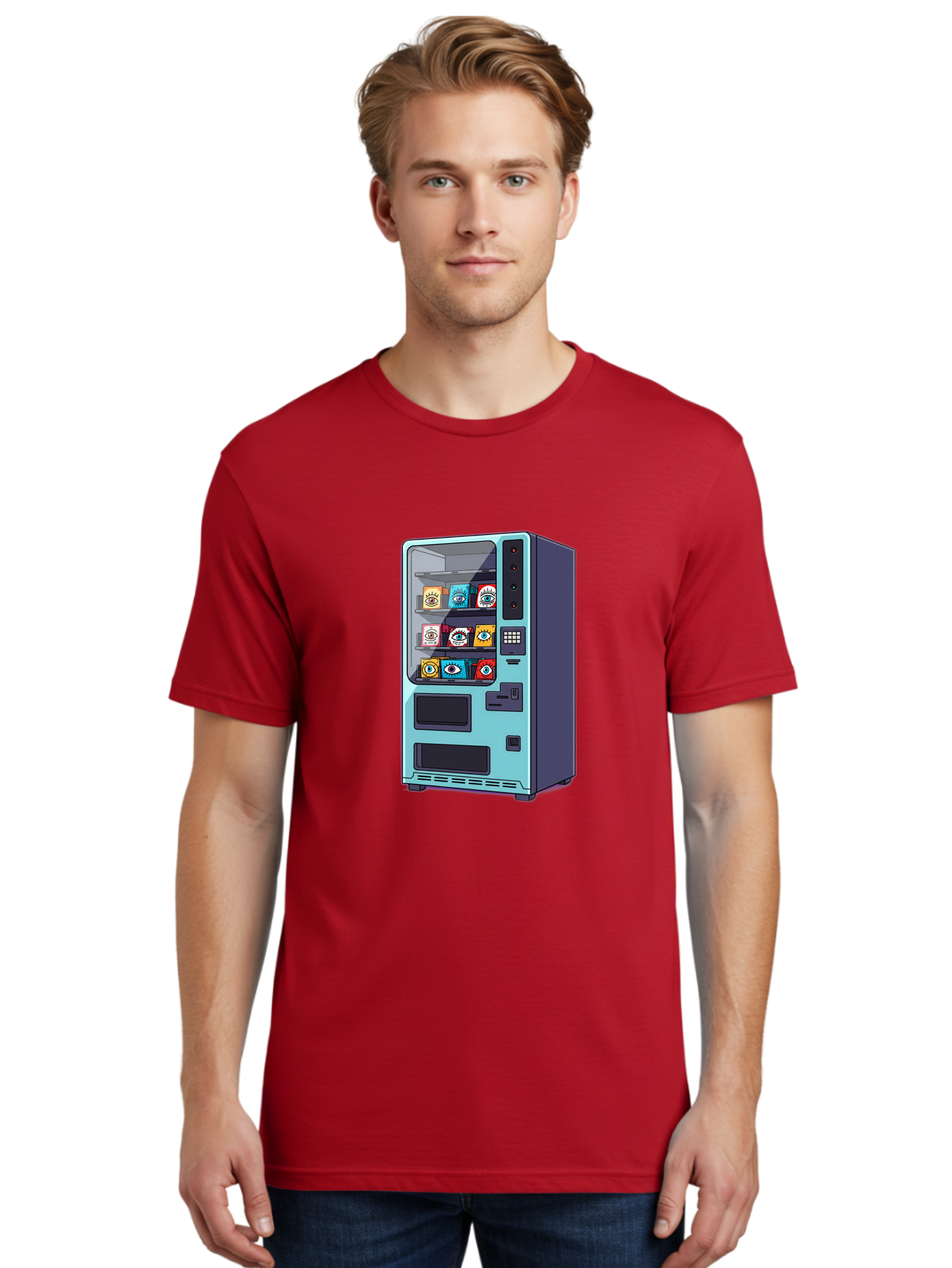 Vending-Machine-5 Men'S Graphic Tee, 100% Cotton, Comfortable Casual Summer Wear, Machine Washable, Vintage Camera, Old Camera, Antique Camera, Black Camera, Classic Photography, Photography Equipment, Nostalgic Device, Film Camera, Camera Art Bal563 17