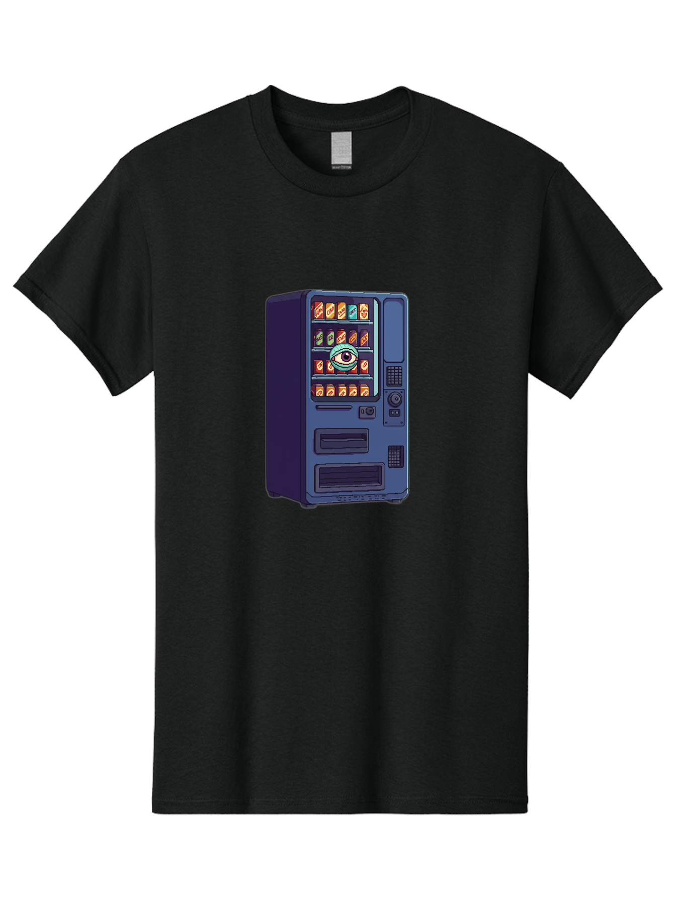 Vending-Machine-With-Eye Men'S Graphic Tee, 100% Cotton, Comfortable Casual Summer Wear, Machine Washable, Vintage Camera, Old Camera, Antique Camera, Black Camera, Classic Photography, Photography Equipment, Nostalgic Device, Film Camera, Bal565 10