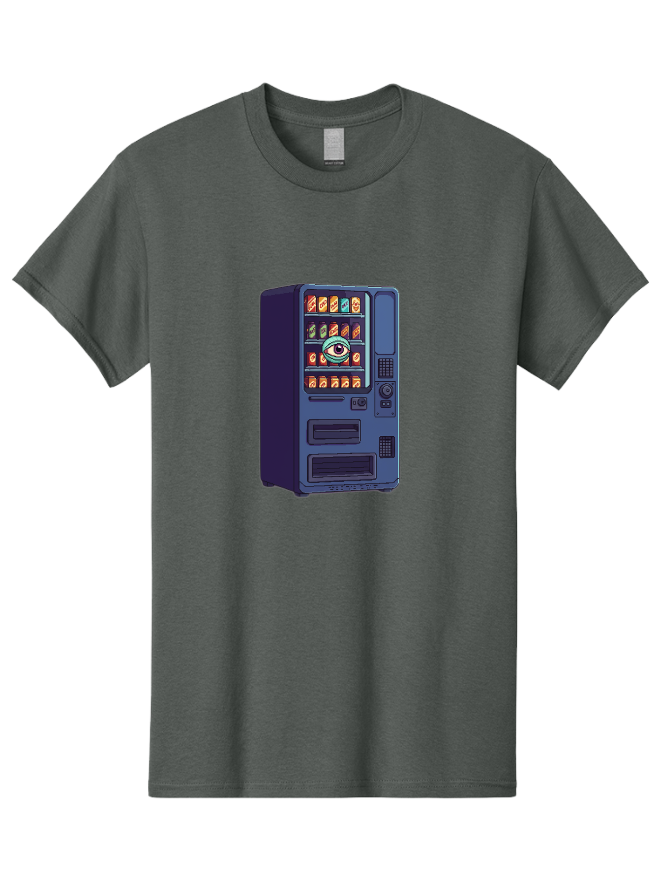 Vending-Machine-With-Eye Men'S Graphic Tee, 100% Cotton, Comfortable Casual Summer Wear, Machine Washable, Vintage Camera, Old Camera, Antique Camera, Black Camera, Classic Photography, Photography Equipment, Nostalgic Device, Film Camera, Bal565 12