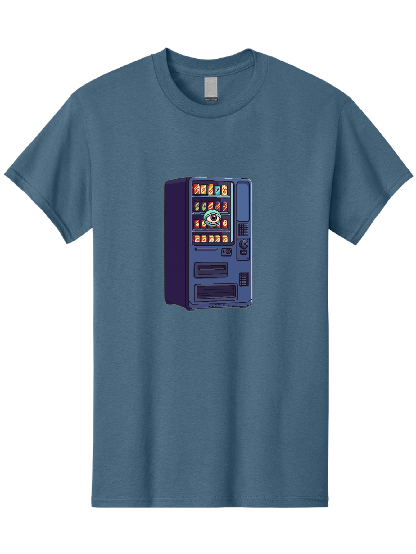 Vending-Machine-With-Eye Men'S Graphic Tee, 100% Cotton, Comfortable Casual Summer Wear, Machine Washable, Vintage Camera, Old Camera, Antique Camera, Black Camera, Classic Photography, Photography Equipment, Nostalgic Device, Film Camera, Bal565