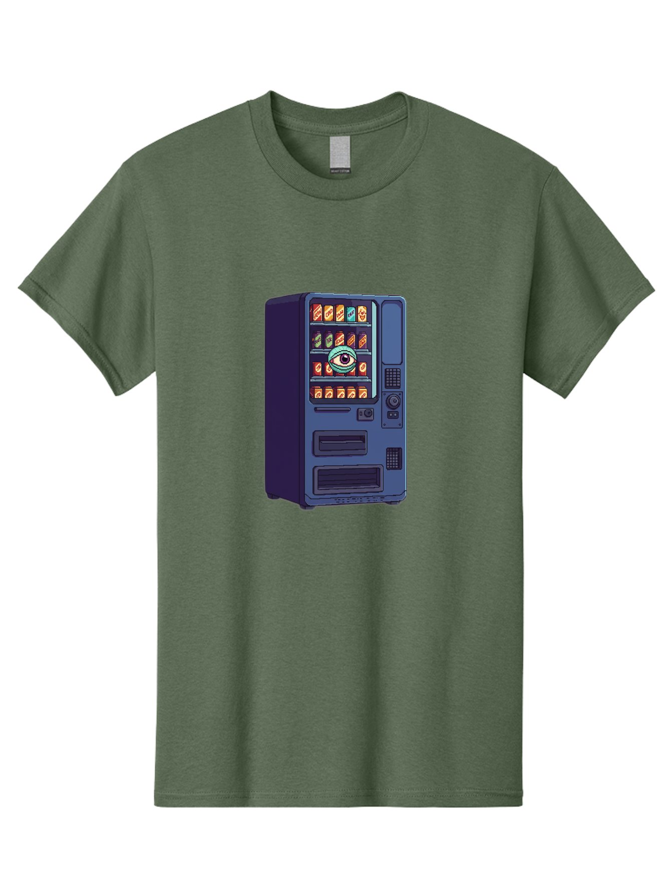 Vending-Machine-With-Eye Men'S Graphic Tee, 100% Cotton, Comfortable Casual Summer Wear, Machine Washable, Vintage Camera, Old Camera, Antique Camera, Black Camera, Classic Photography, Photography Equipment, Nostalgic Device, Film Camera, Bal565 11
