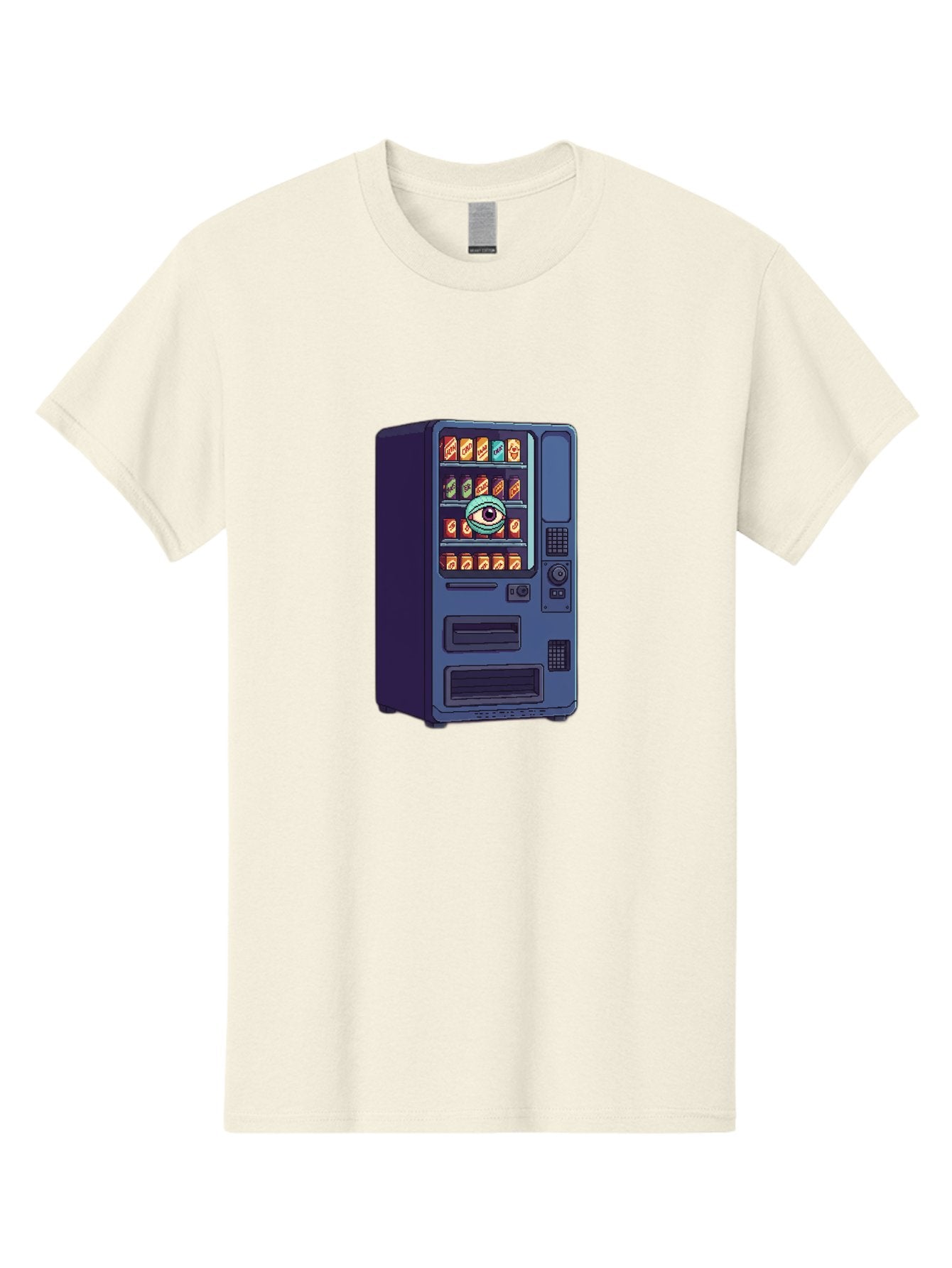 Vending-Machine-With-Eye Men'S Graphic Tee, 100% Cotton, Comfortable Casual Summer Wear, Machine Washable, Vintage Camera, Old Camera, Antique Camera, Black Camera, Classic Photography, Photography Equipment, Nostalgic Device, Film Camera, Bal565 14