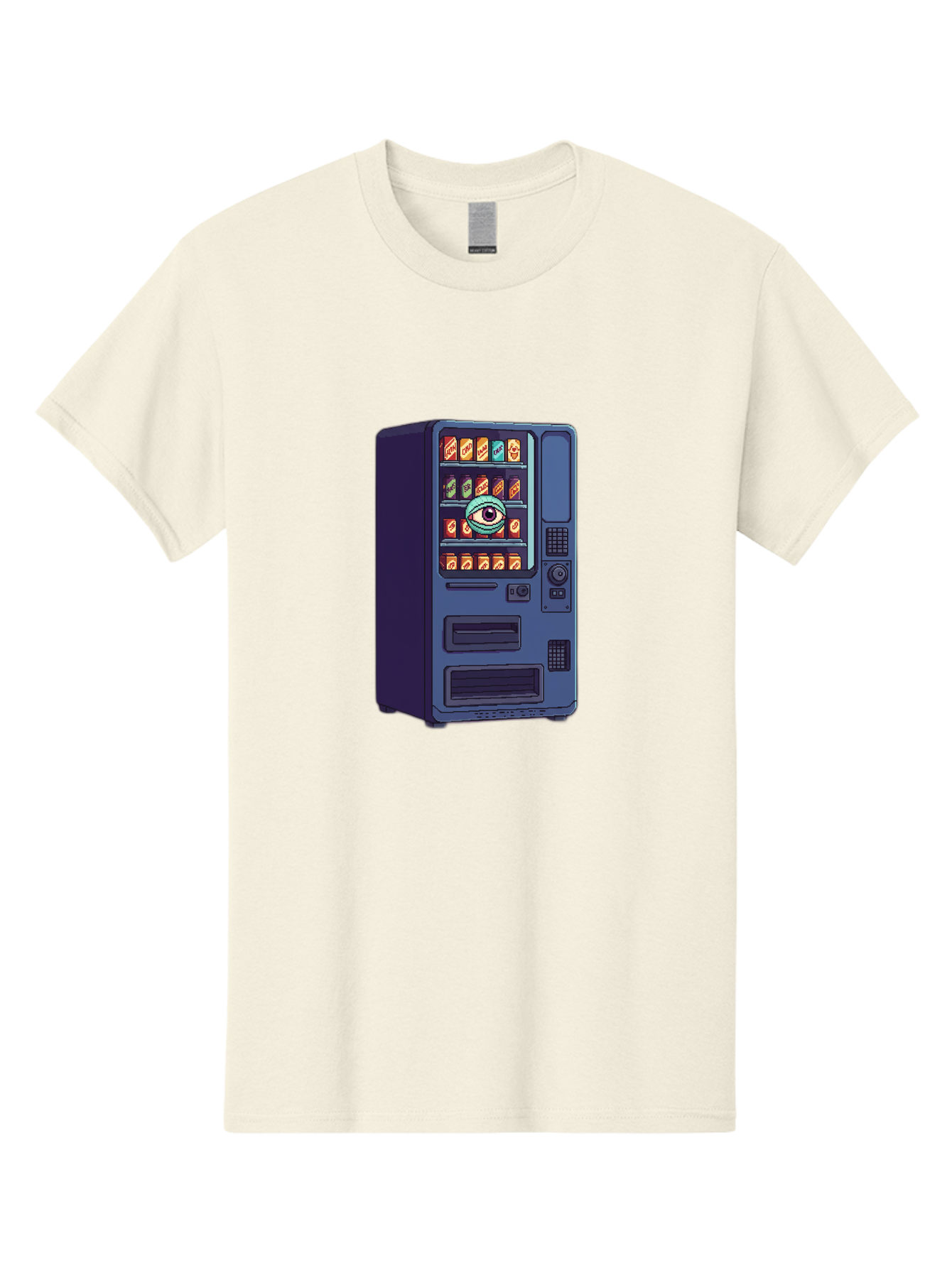 Vending-Machine-With-Eye Men'S Graphic Tee, 100% Cotton, Comfortable Casual Summer Wear, Machine Washable, Vintage Camera, Old Camera, Antique Camera, Black Camera, Classic Photography, Photography Equipment, Nostalgic Device, Film Camera, Bal565