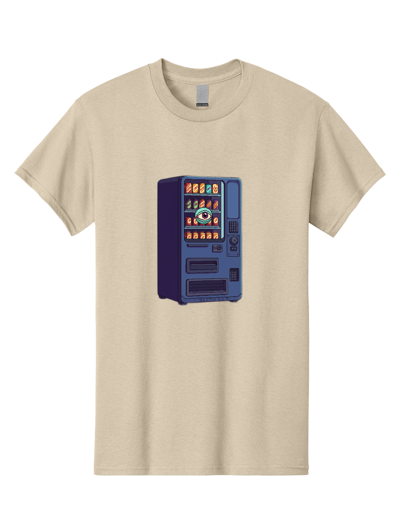 Vending-Machine-With-Eye Men'S Graphic Tee, 100% Cotton, Comfortable Casual Summer Wear, Machine Washable, Vintage Camera, Old Camera, Antique Camera, Black Camera, Classic Photography, Photography Equipment, Nostalgic Device, Film Camera, Bal565 15