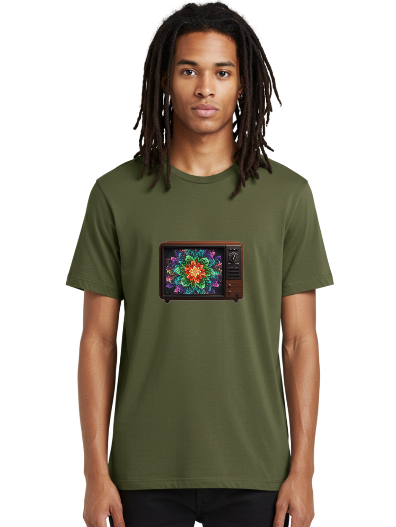Vintage-Tv-With-Flower Men'S Graphic Tee, 100% Cotton, Comfortable Casual Summer Wear, Machine Washable, Vintage Camera, Old Camera, Antique Camera, Black Camera, Classic Photography, Photography Equipment, Nostalgic Device, Film Camera, Bal571 21