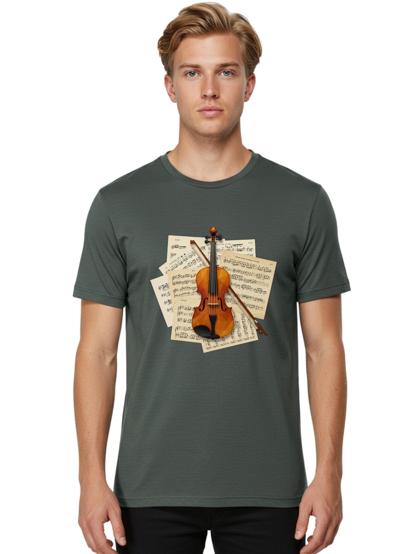 Violin-On-Sheet-Music Men'S Graphic Tee, 100% Cotton, Comfortable Casual Summer Wear, Machine Washable, Vintage Camera, Old Camera, Antique Camera, Black Camera, Classic Photography, Photography Equipment, Nostalgic Device, Film Camera, Bal573 25
