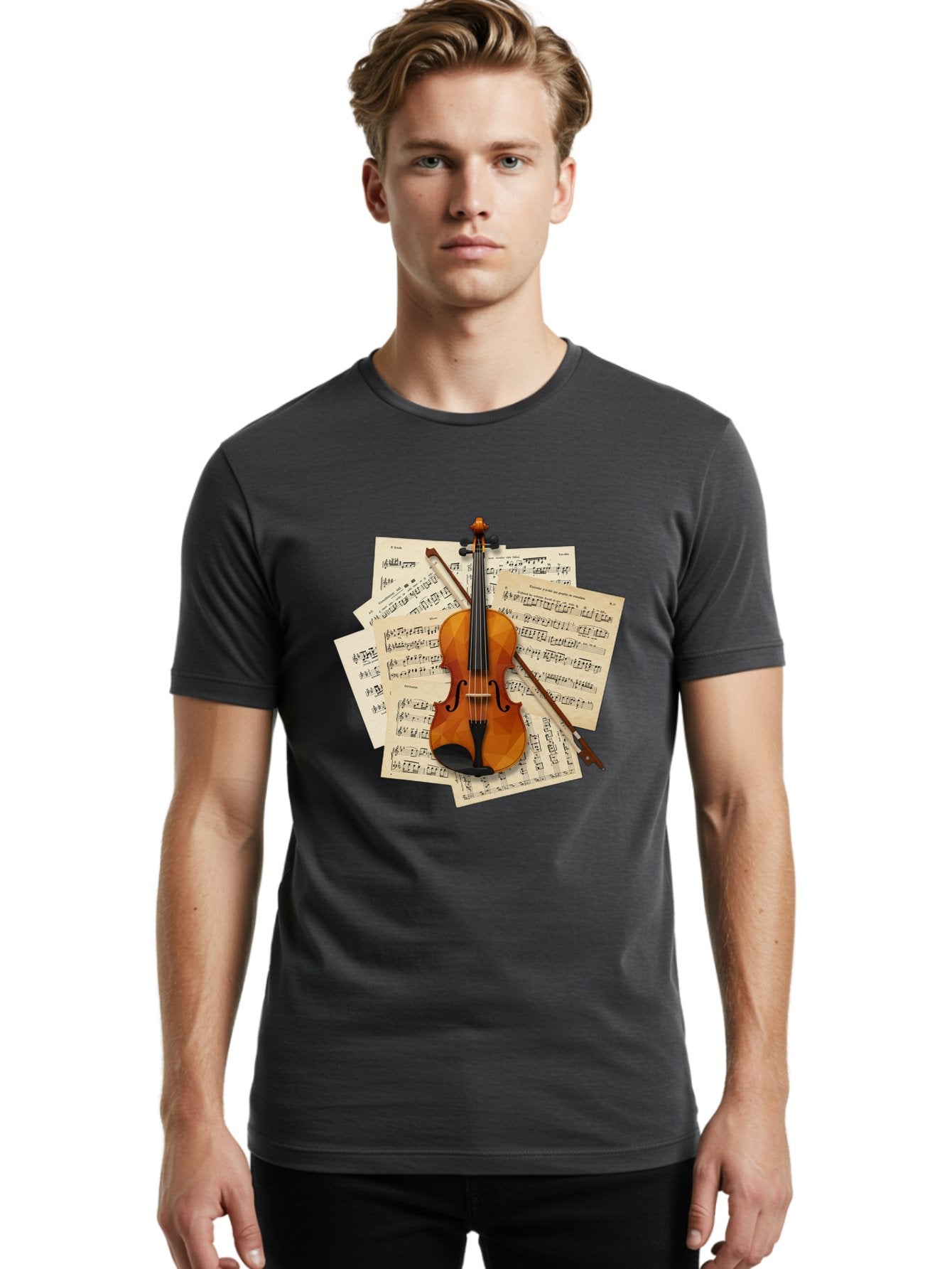 Violin-On-Sheet-Music Men'S Graphic Tee, 100% Cotton, Comfortable Casual Summer Wear, Machine Washable, Vintage Camera, Old Camera, Antique Camera, Black Camera, Classic Photography, Photography Equipment, Nostalgic Device, Film Camera, Bal573 20