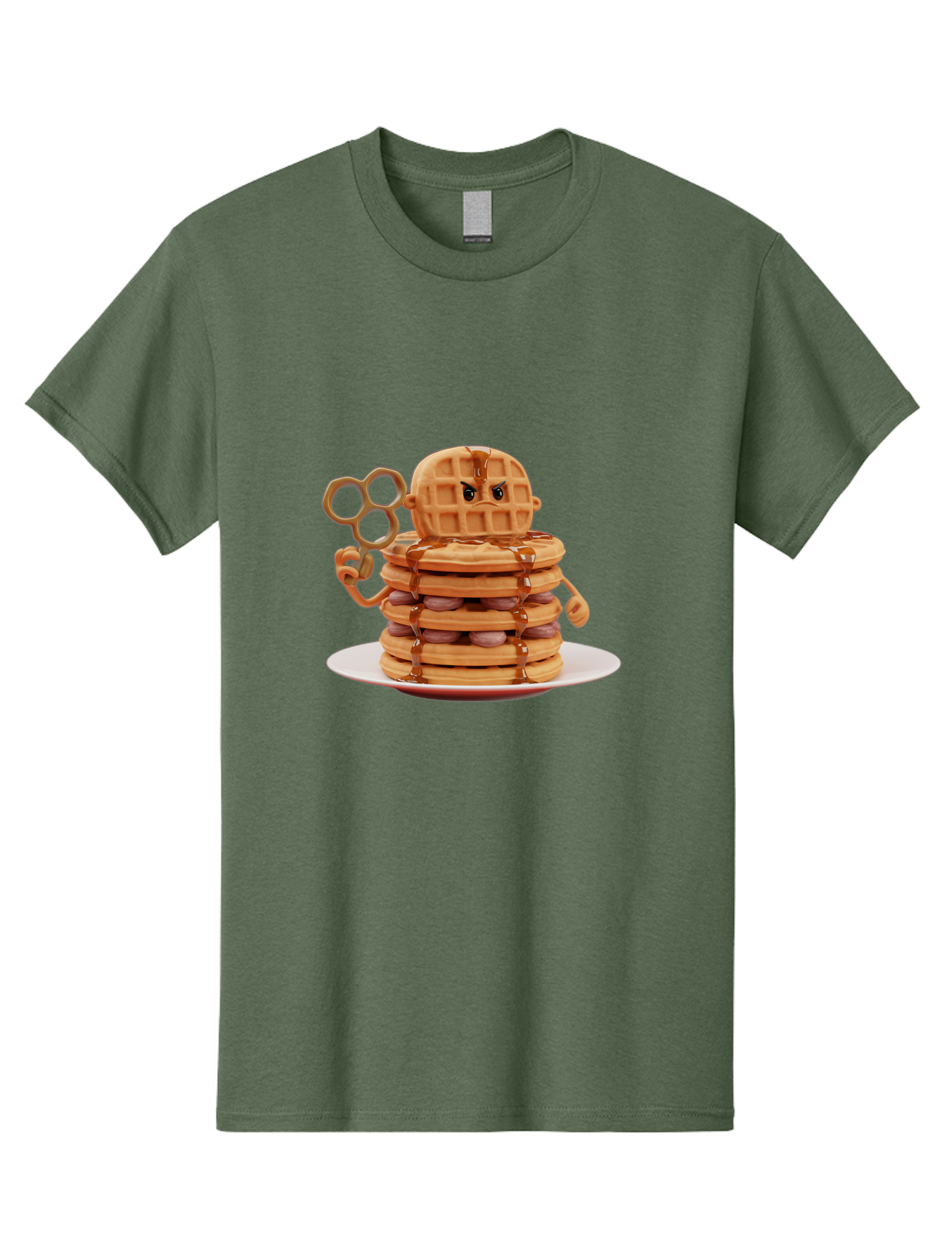 Waffle-Character Men'S Graphic Tee, 100% Cotton, Comfortable Casual Summer Wear, Machine Washable, Vintage Camera, Old Camera, Antique Camera, Black Camera, Classic Photography, Photography Equipment, Nostalgic Device, Film Camera, Camera Art Bal582
