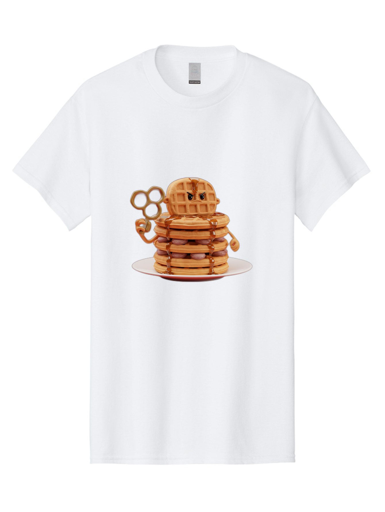 Waffle-Character Men'S Graphic Tee, 100% Cotton, Comfortable Casual Summer Wear, Machine Washable, Vintage Camera, Old Camera, Antique Camera, Black Camera, Classic Photography, Photography Equipment, Nostalgic Device, Film Camera, Camera Art Bal582