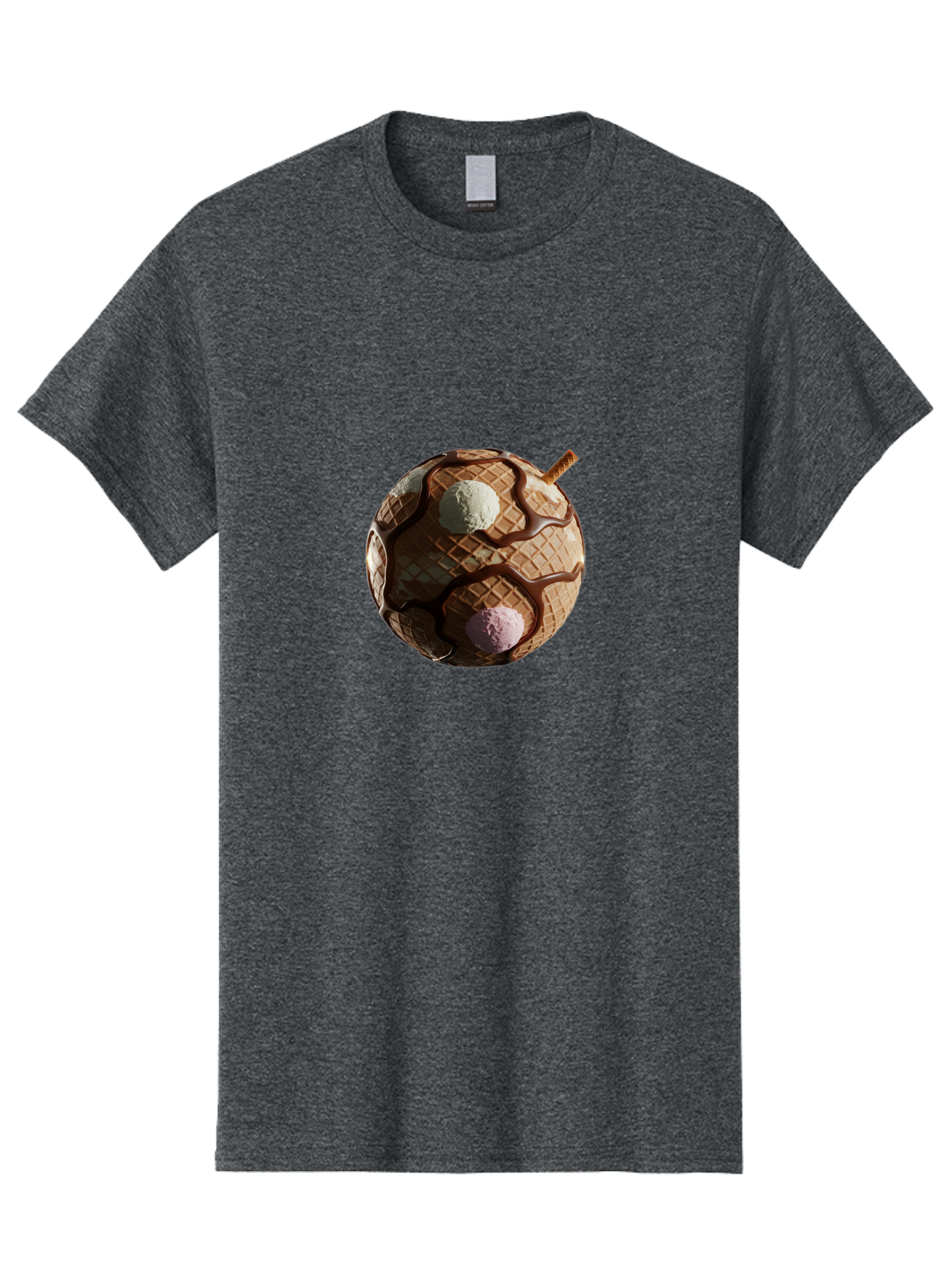 Waffle-Ice-Cream Men'S Graphic Tee, 100% Cotton, Comfortable Casual Summer Wear, Machine Washable, Vintage Camera, Old Camera, Antique Camera, Black Camera, Classic Photography, Photography Equipment, Nostalgic Device, Film Camera, Camera Art Bal583